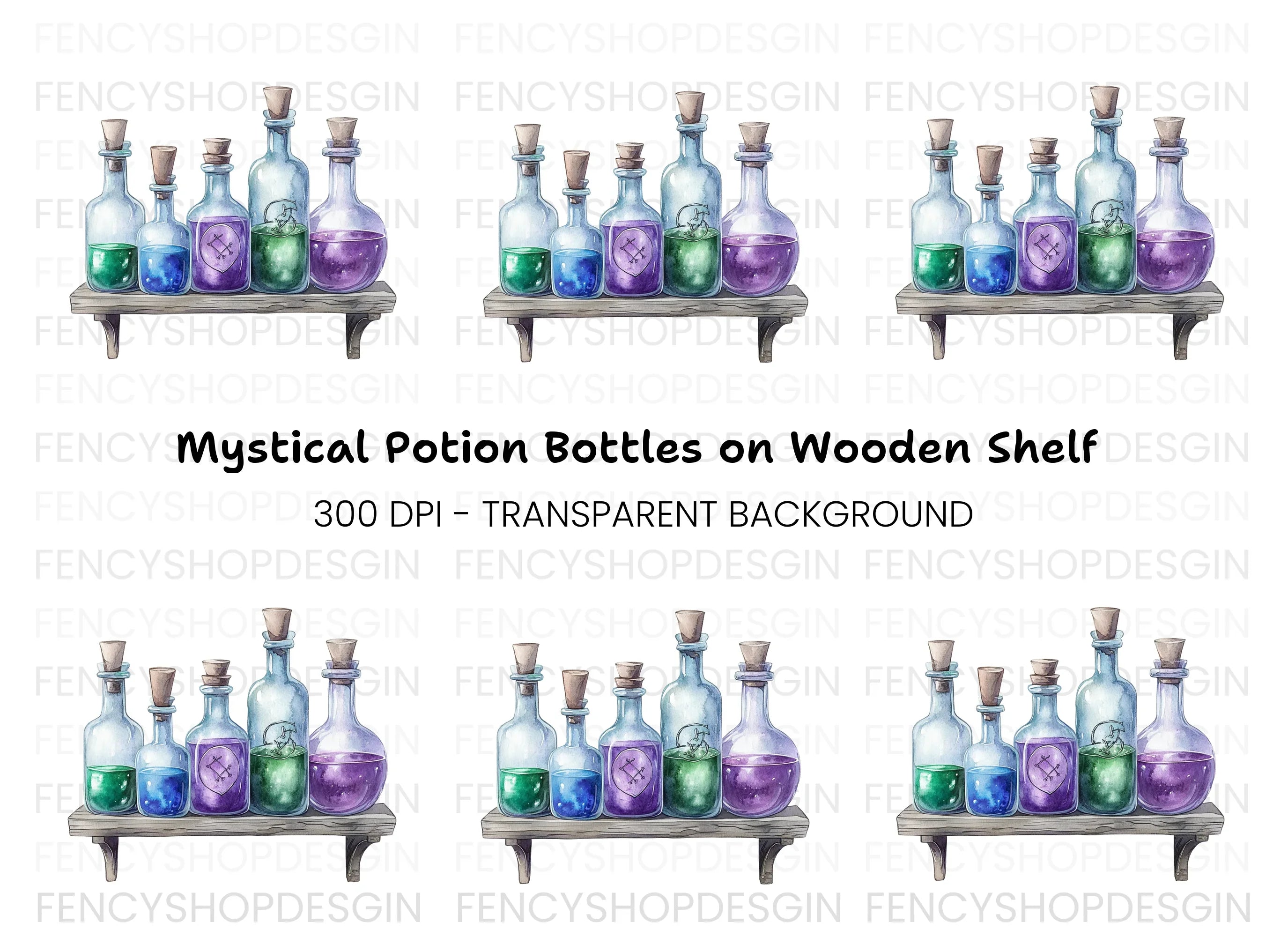 Magical Potion Bottles Clipart Bundle