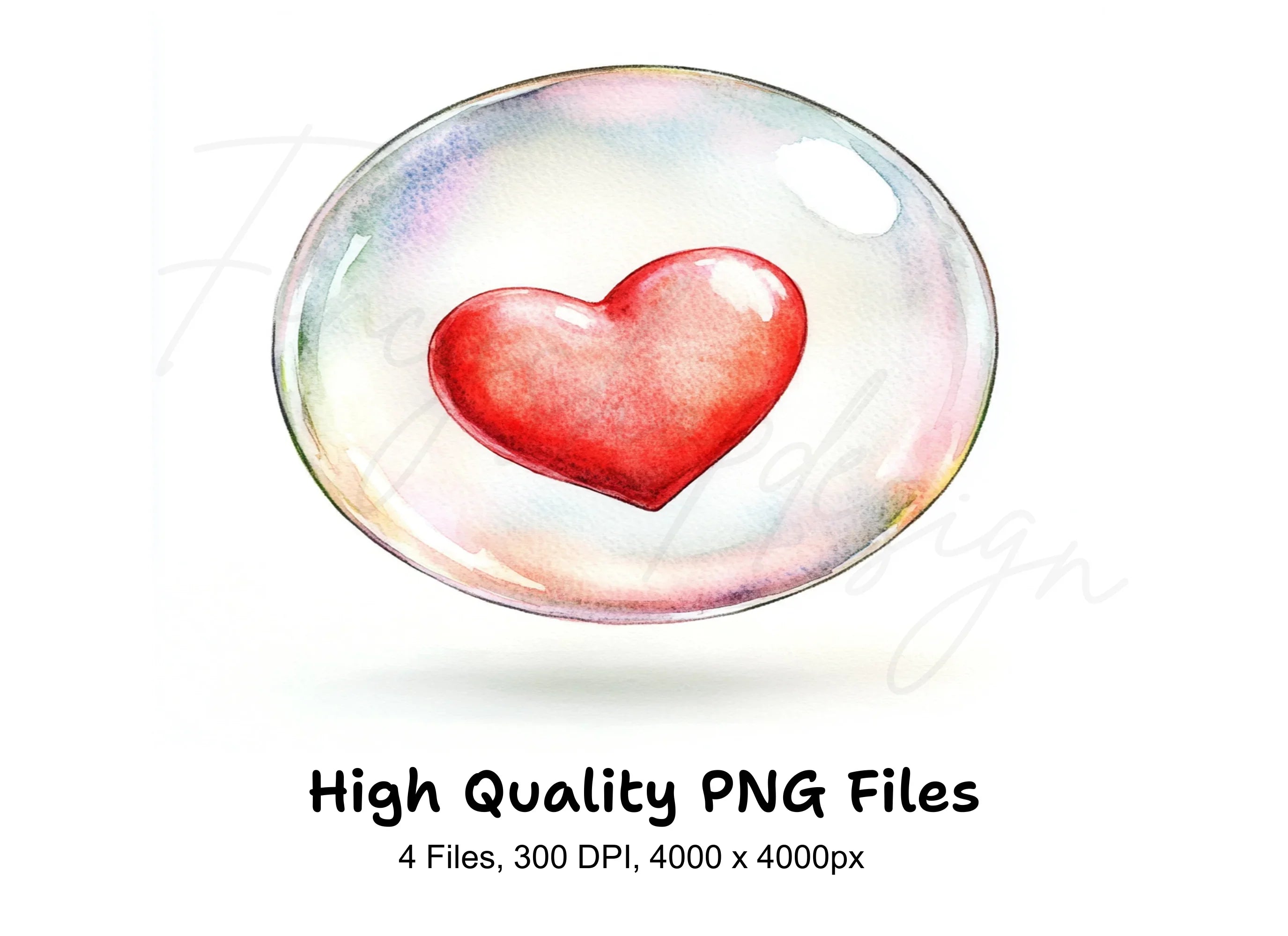Hearts in Bubbles Clipart Bundle