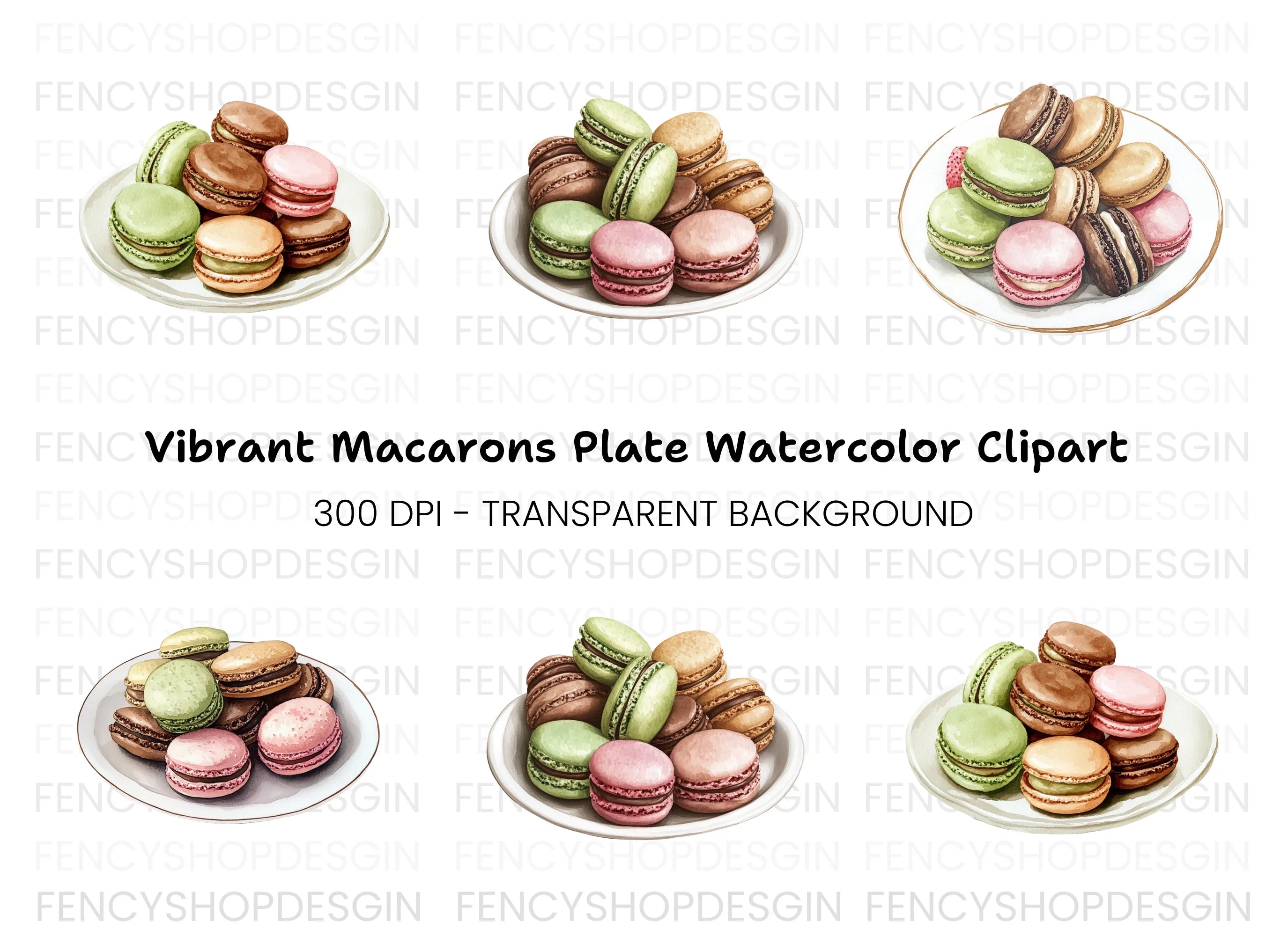 Delicious Macaron Clipart Bundle