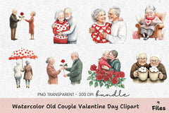 Old Couple Valentine's Day Clipart Bundle - CraftNest - Digital Crafting and Art