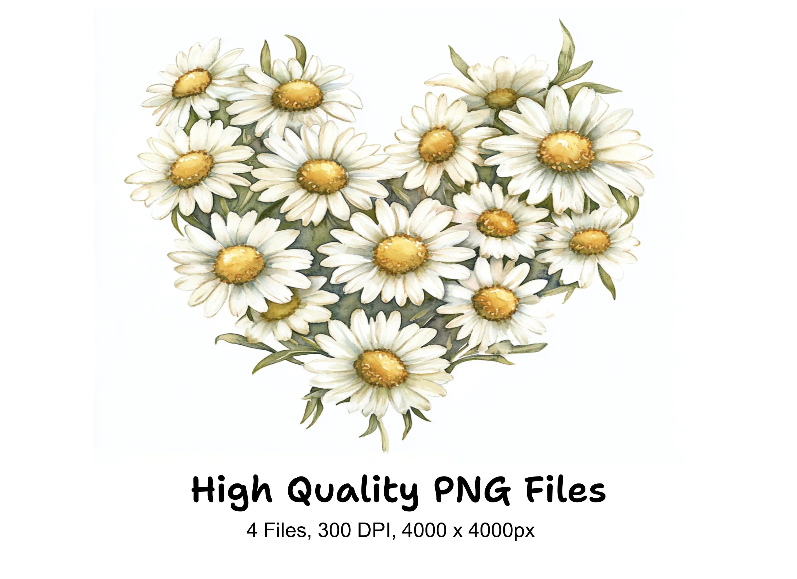 Daisy Heart Clipart Bundle