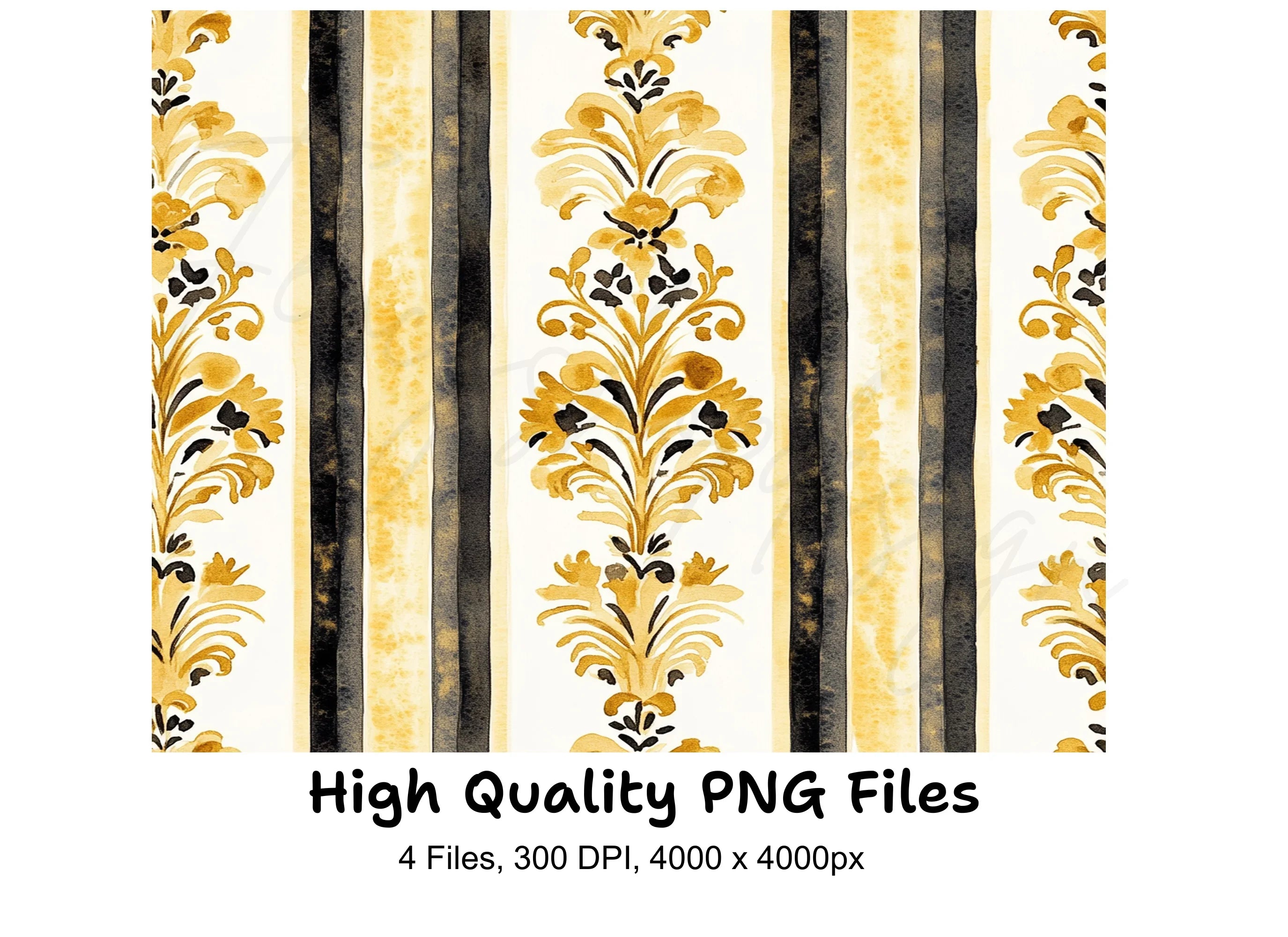 Elegant Damask Stripes Clipart Bundle