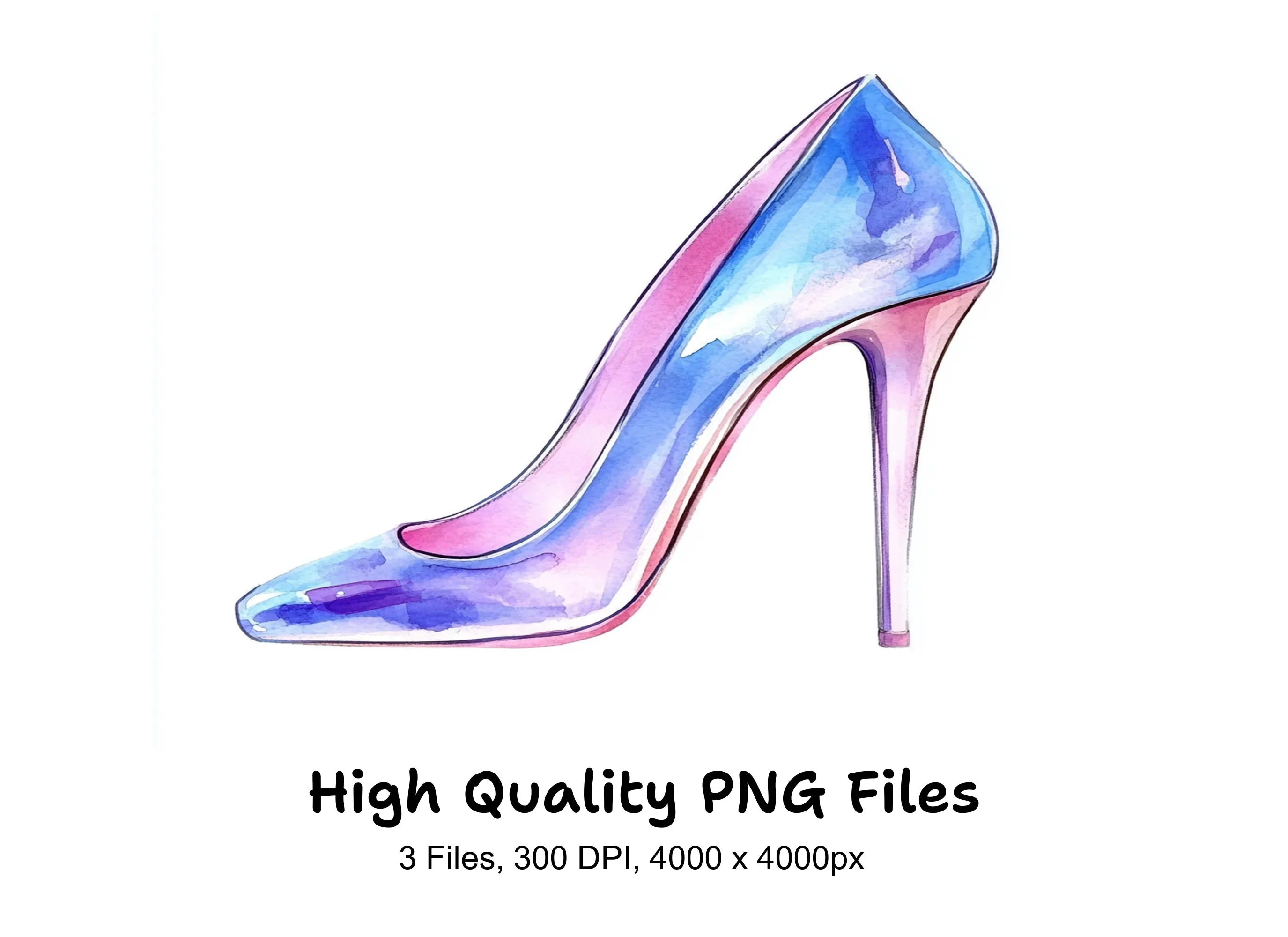 Blue Purple High Heels Clipart Bundle