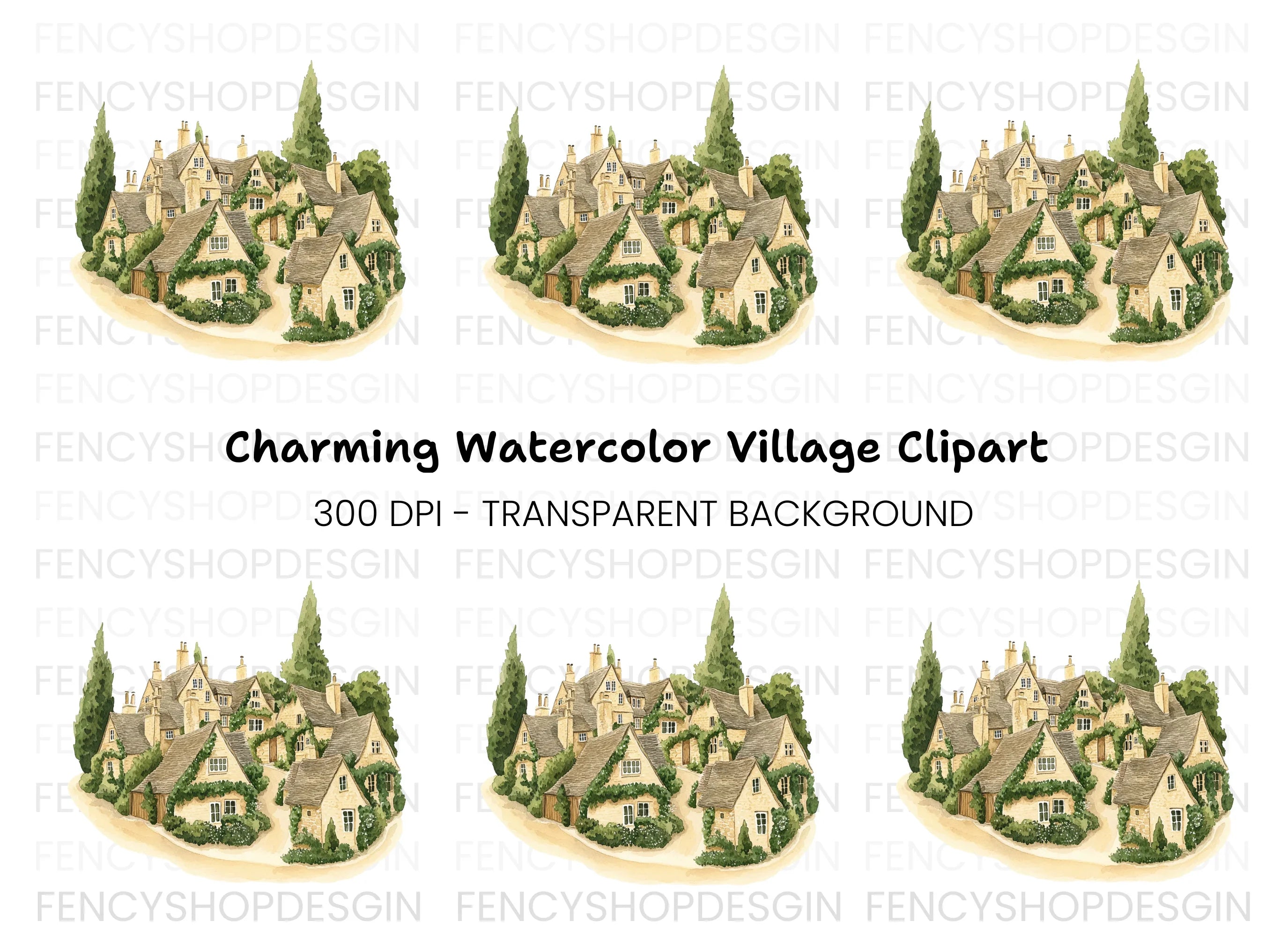 Charming English Village Clipart Bundle