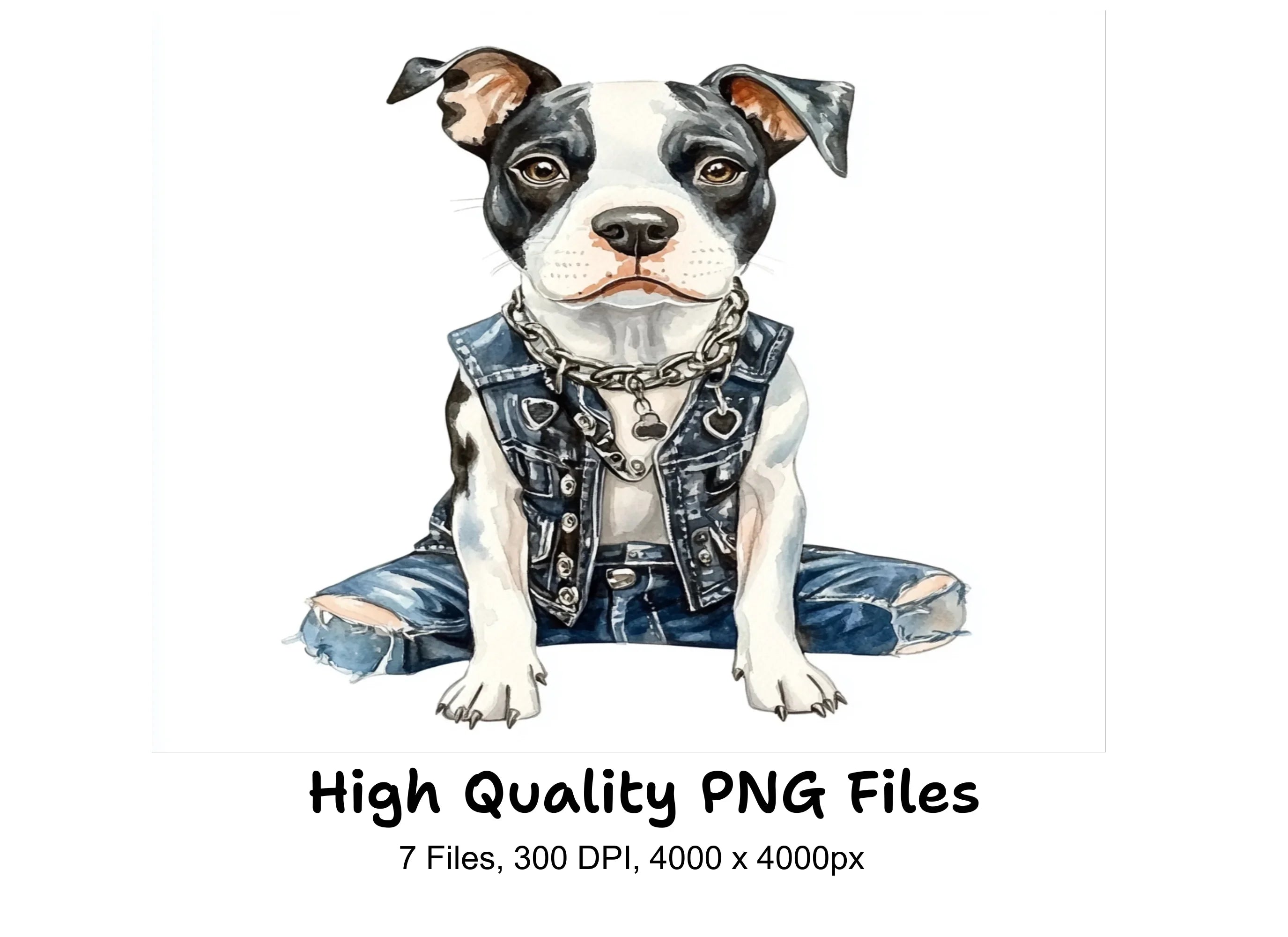 Punk Rock Dog Clipart Bundle