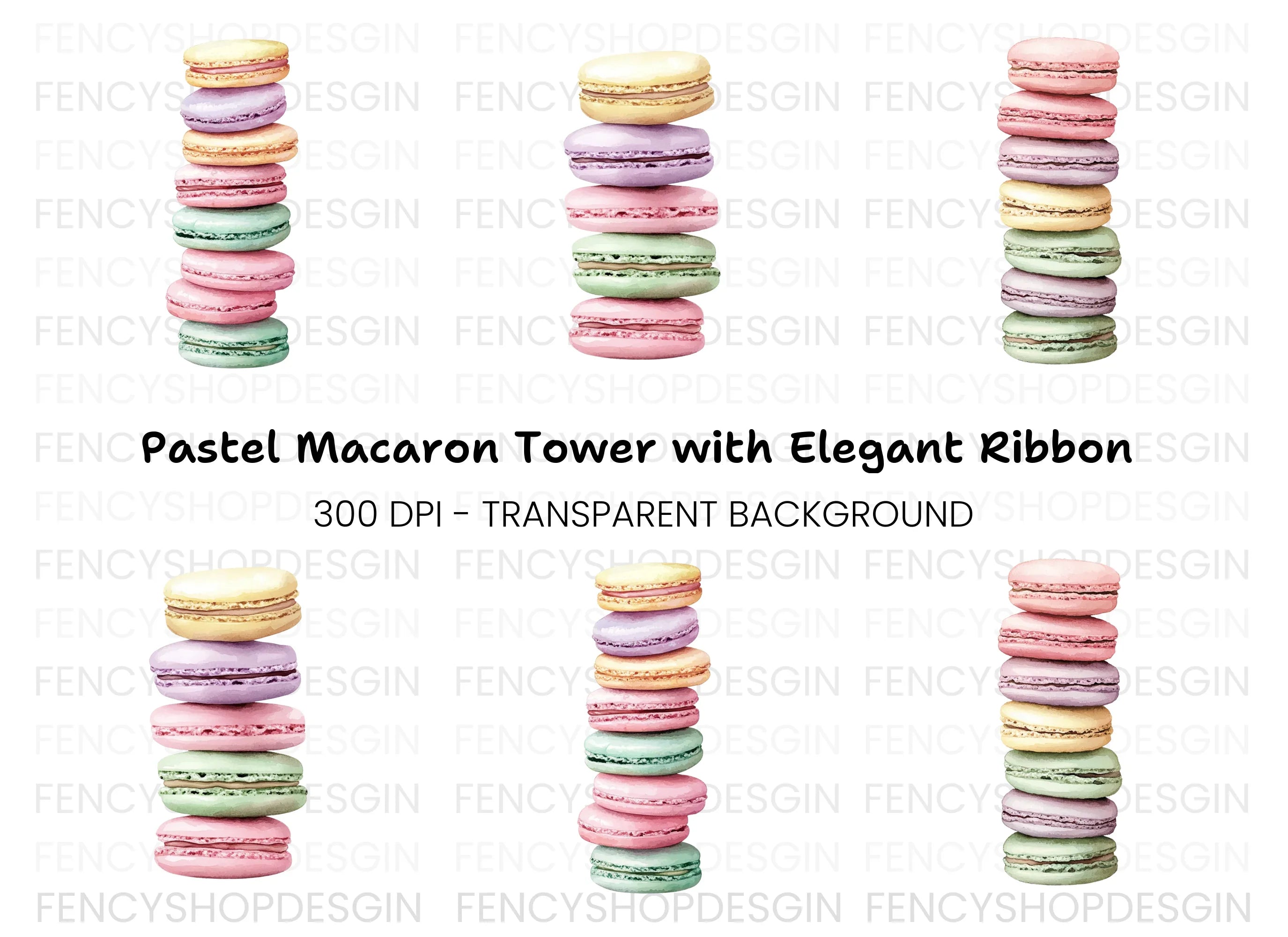 Macaron Stacks Clipart Bundle