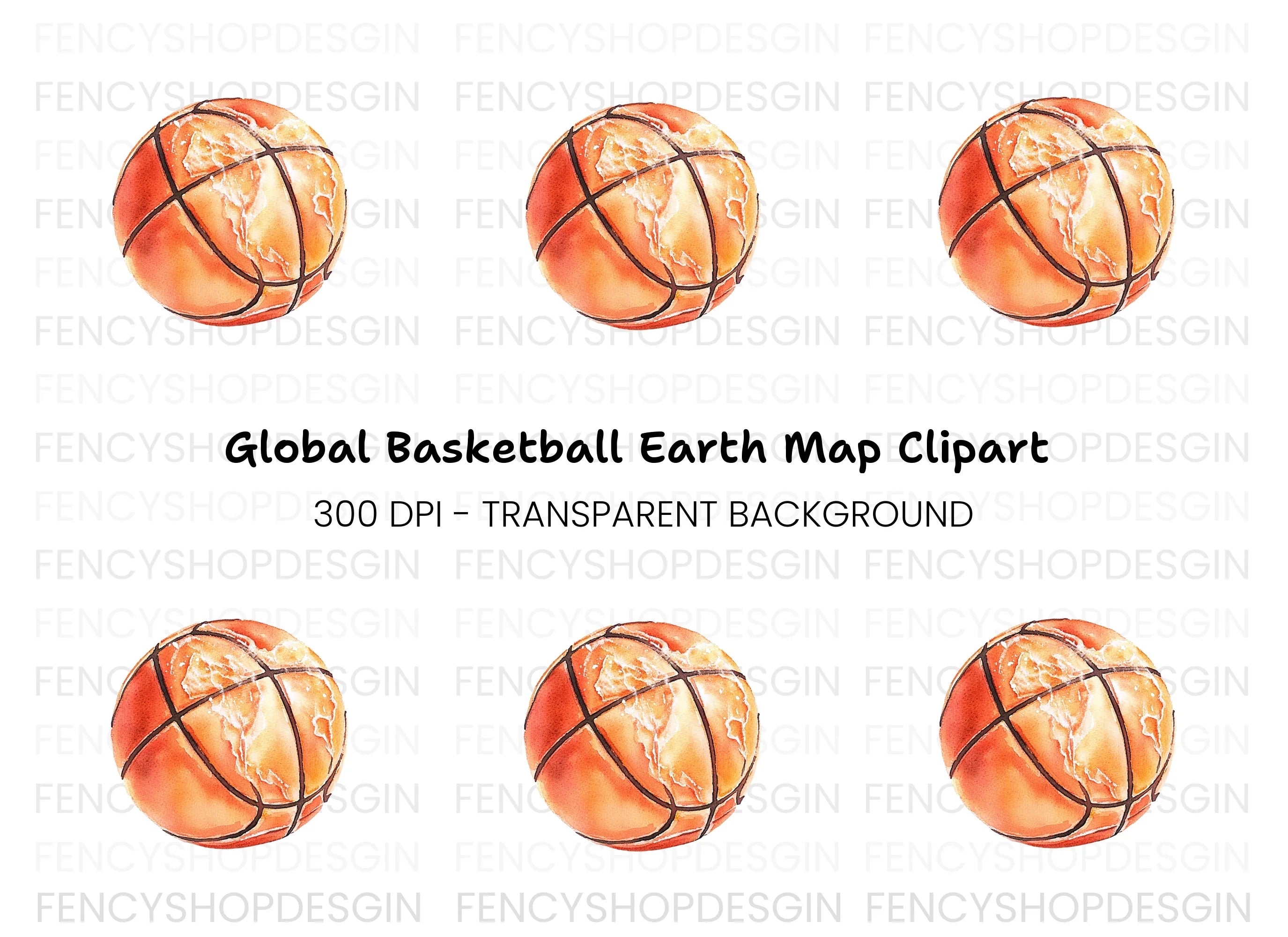 Basketball Earth Clipart Bundle
