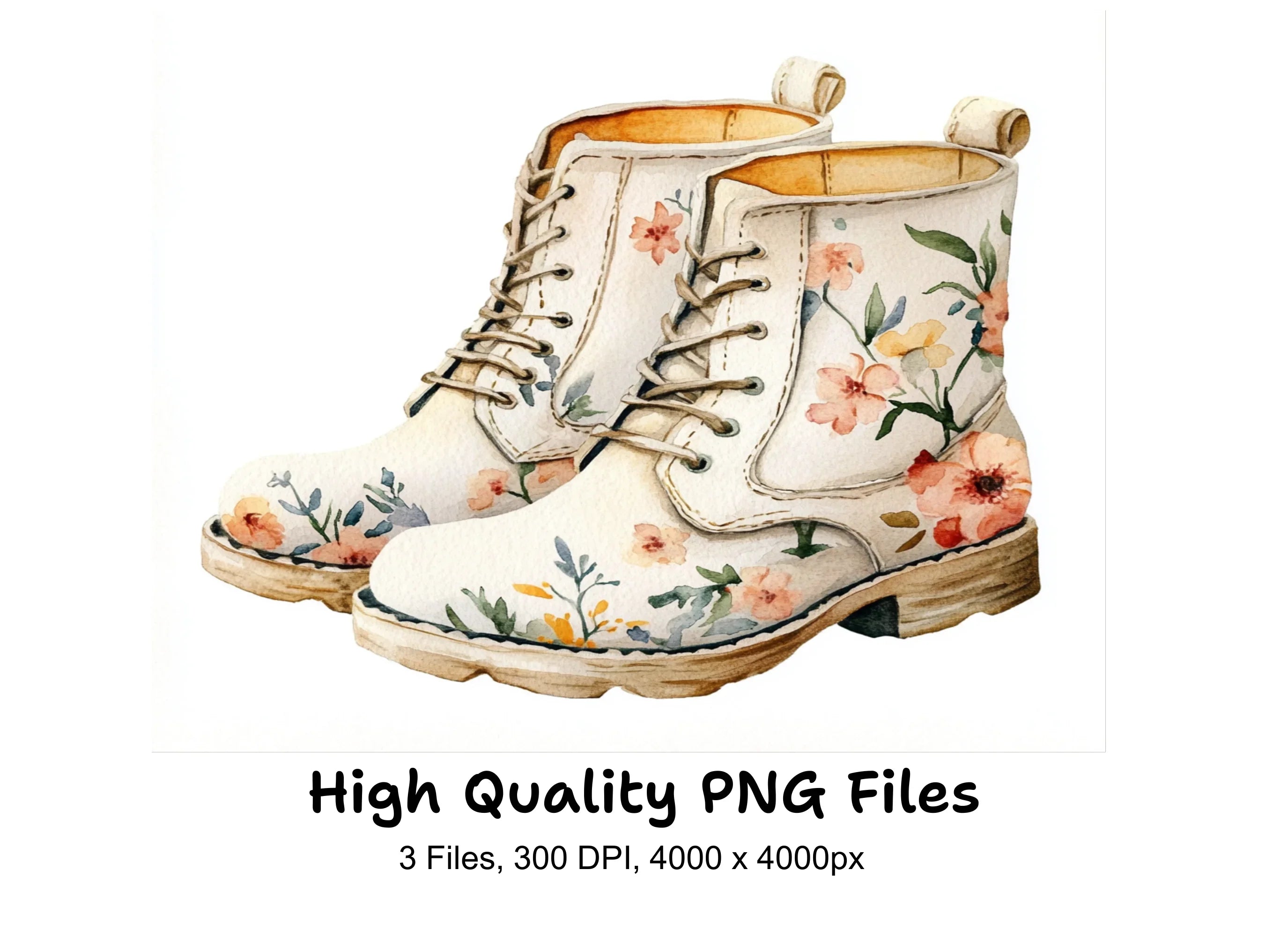 Floral Boots Clipart Bundle