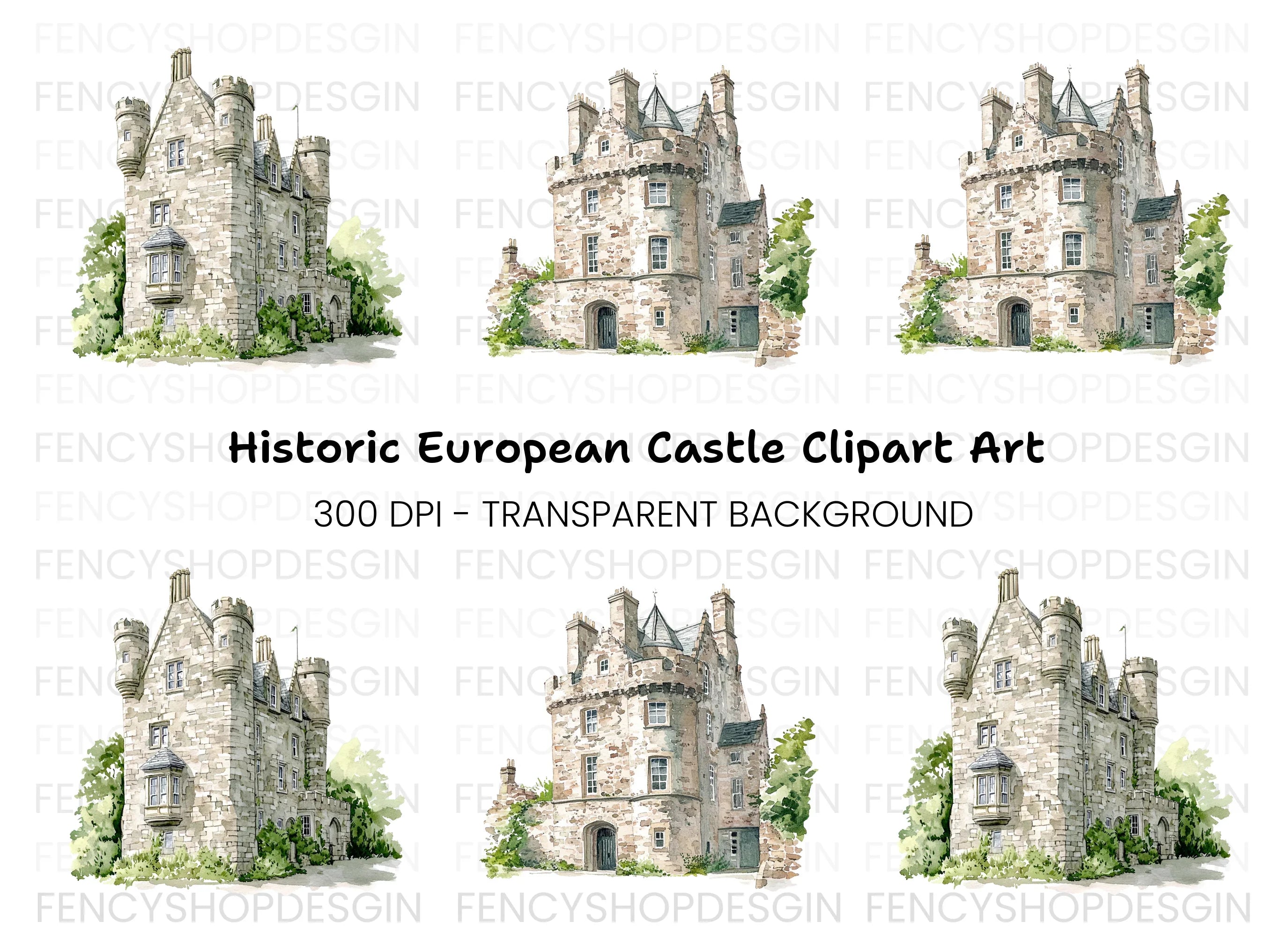 Scottish Castles Clipart Bundle