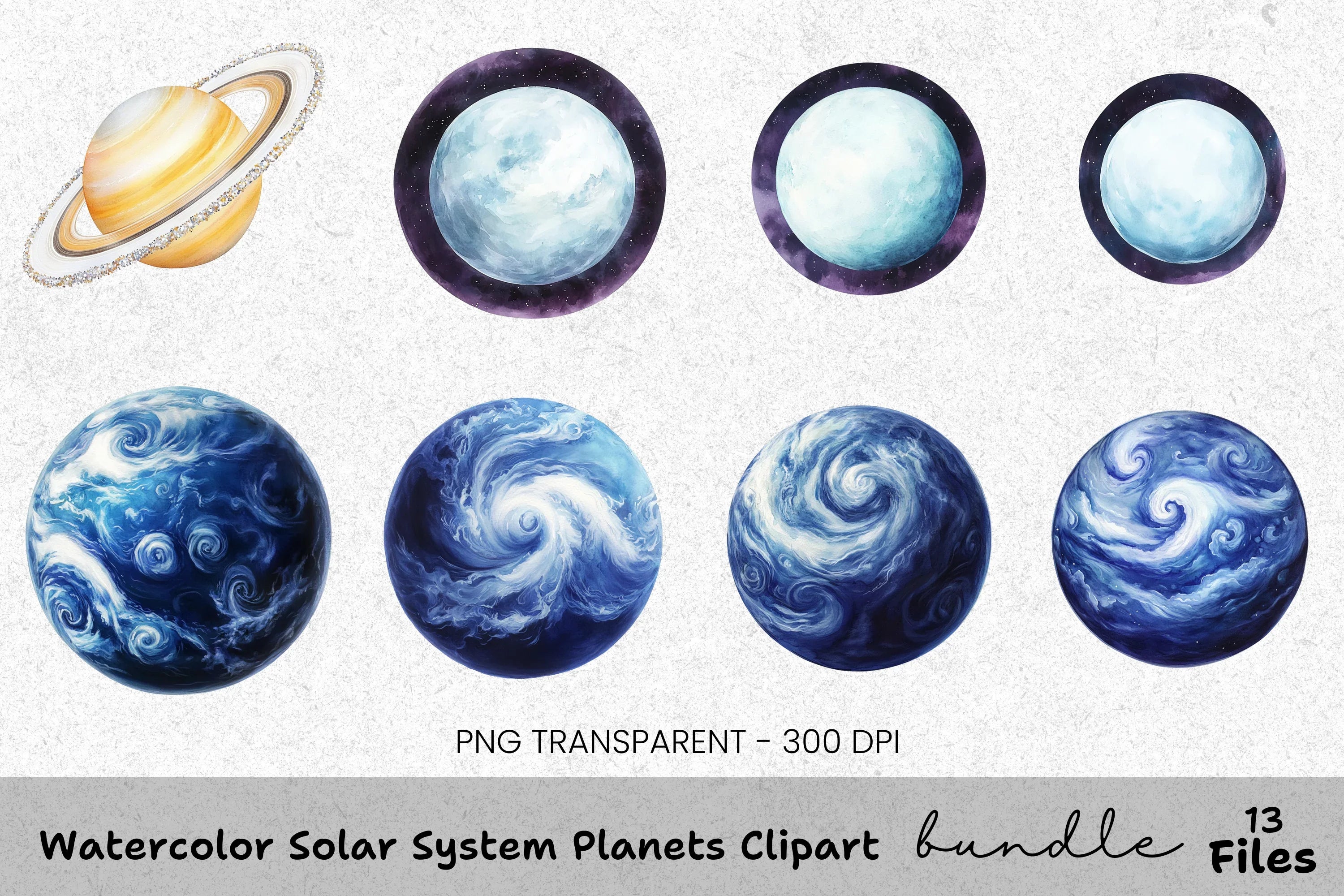 Solar System Planets Clipart Bundle