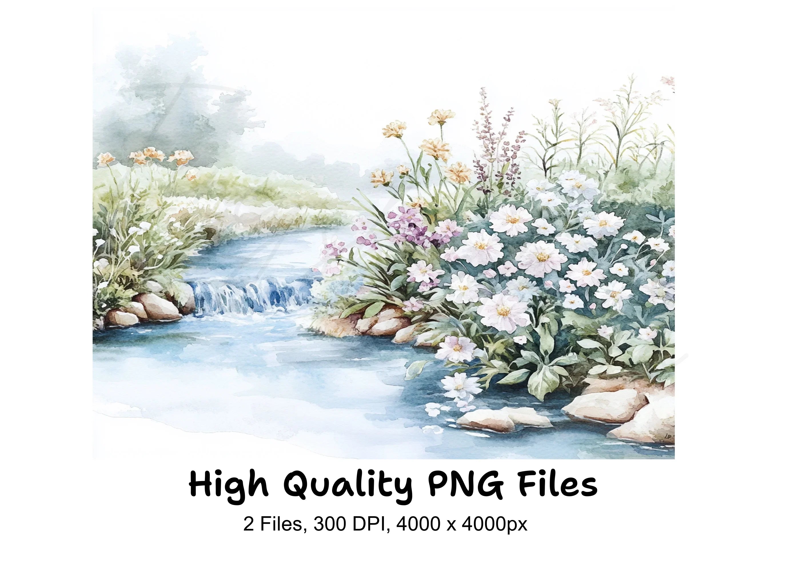 Stream Wildflower Clipart Bundle