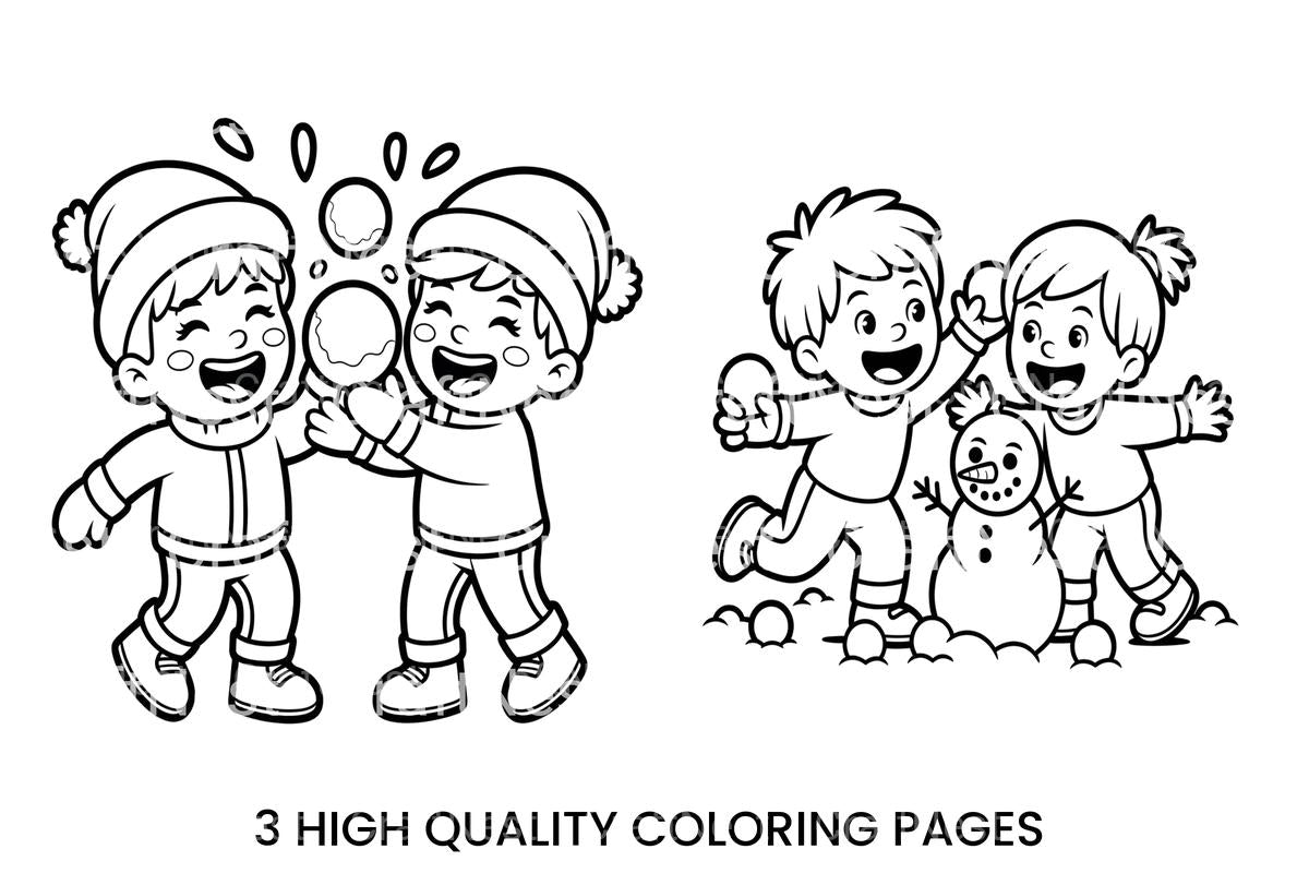 Winter Fun for Kids Coloring Books
