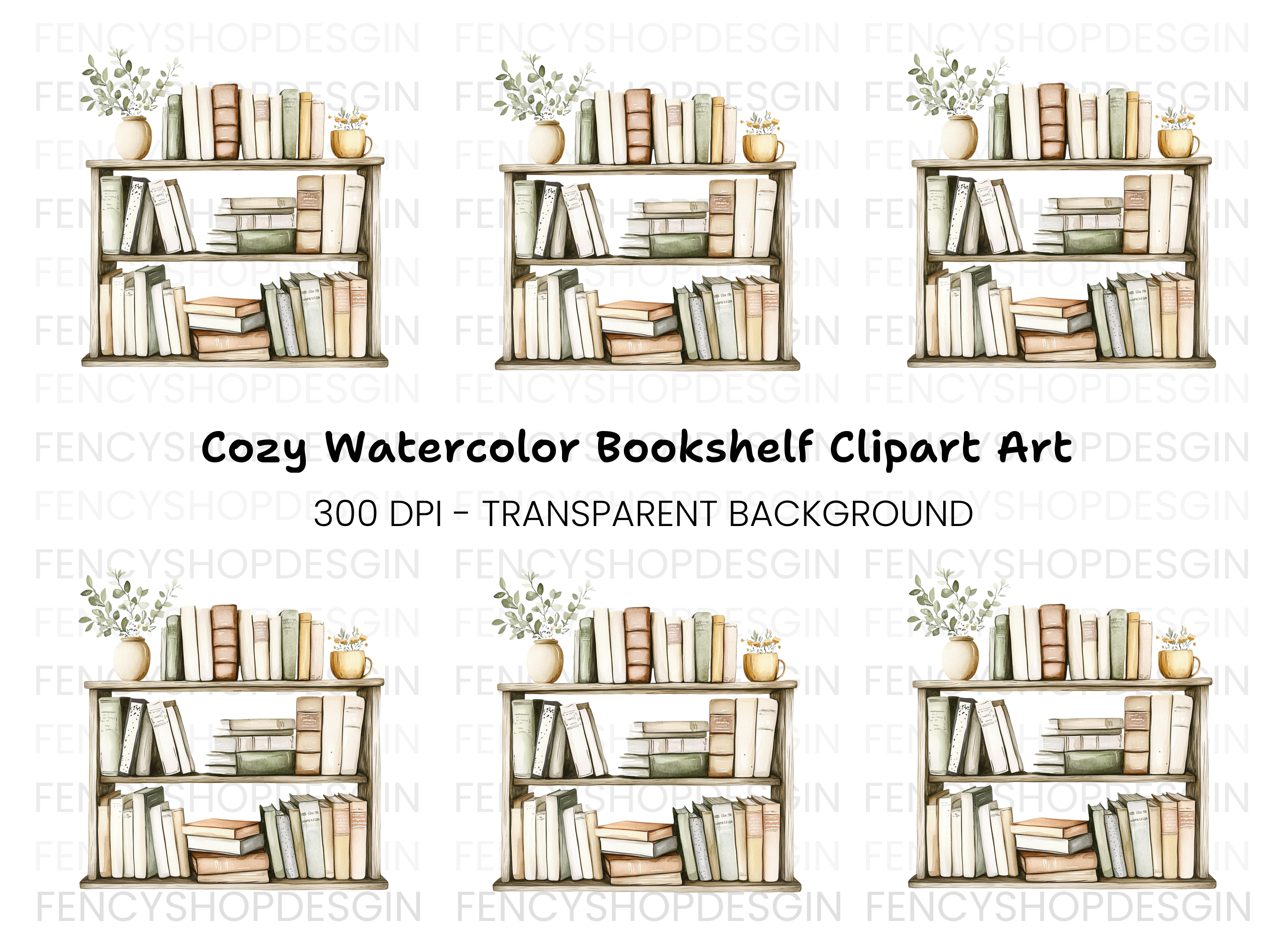 Bookshelf Clipart Bundle