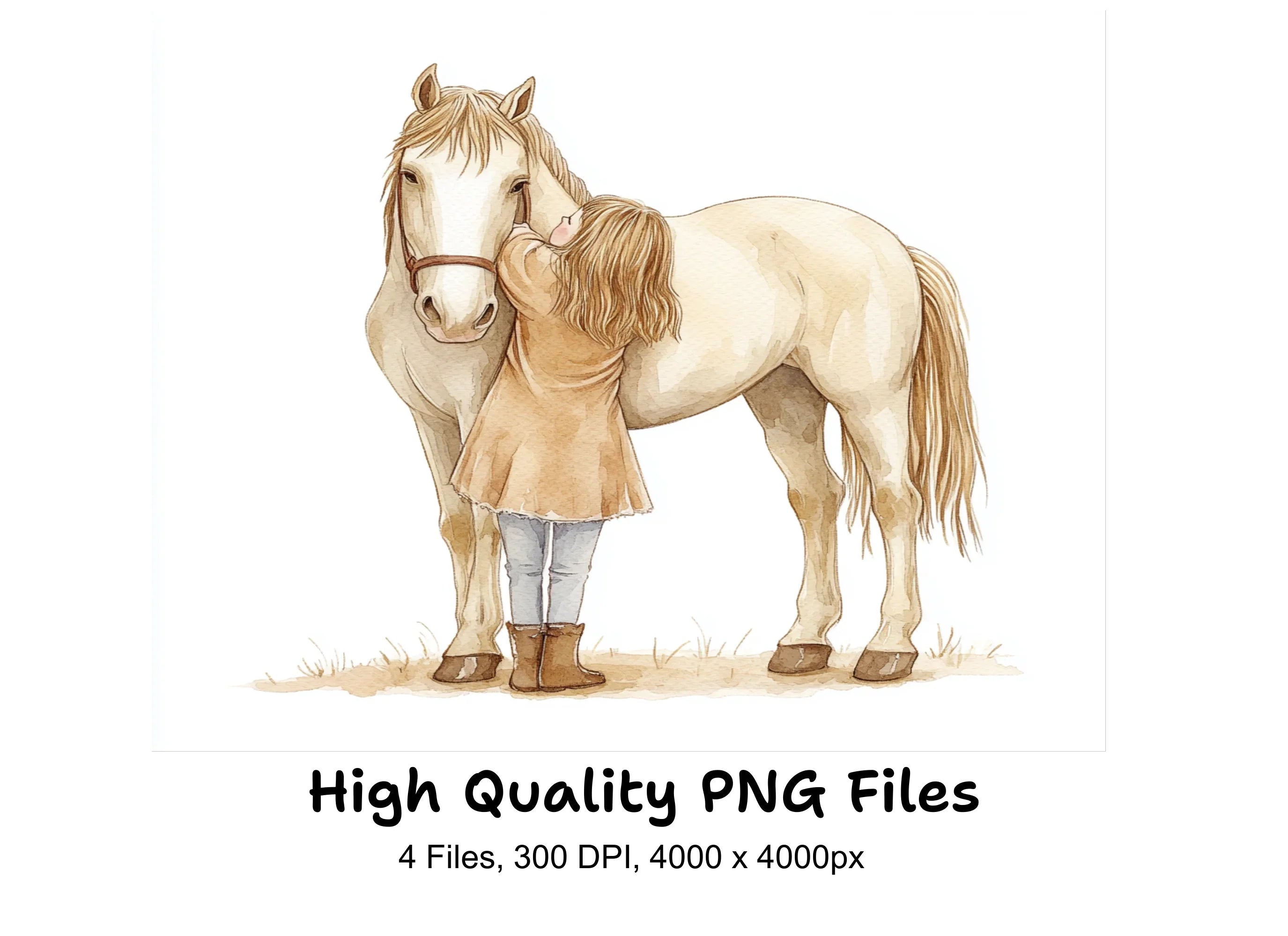 Girl and Horse Clipart Bundle