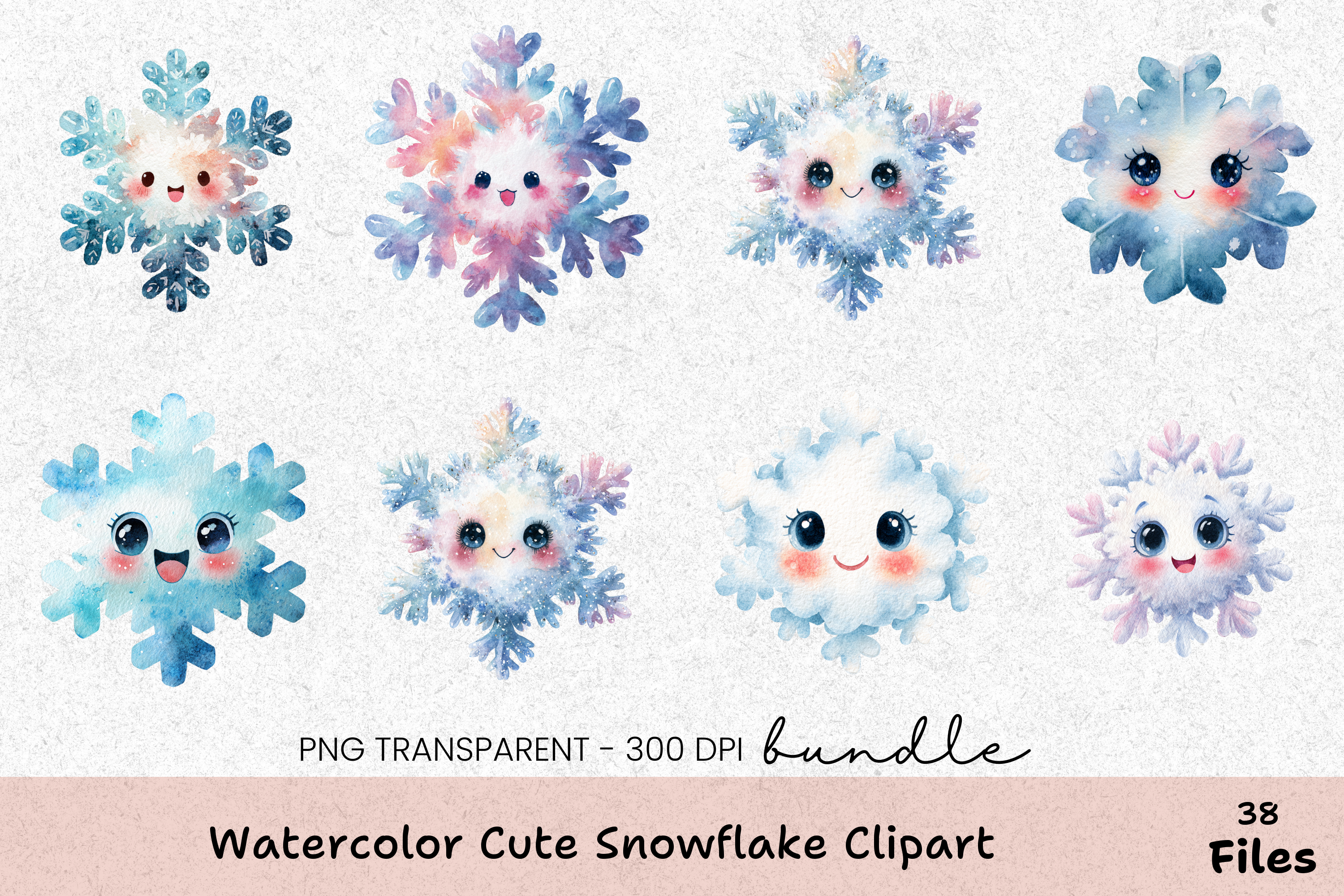 Cute Snowflake Clipart Bundle