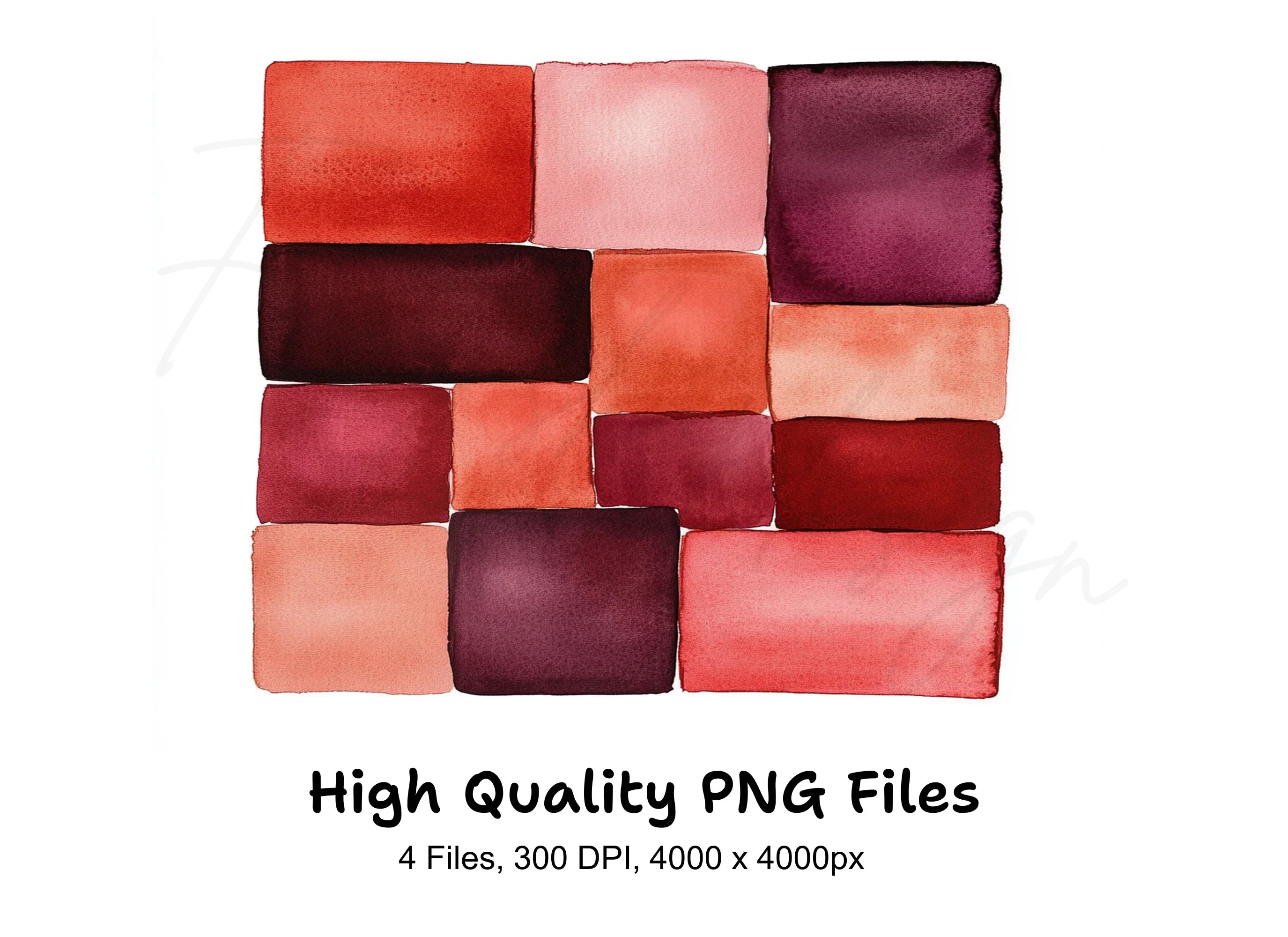 Abstract Red Shapes Clipart Bundle