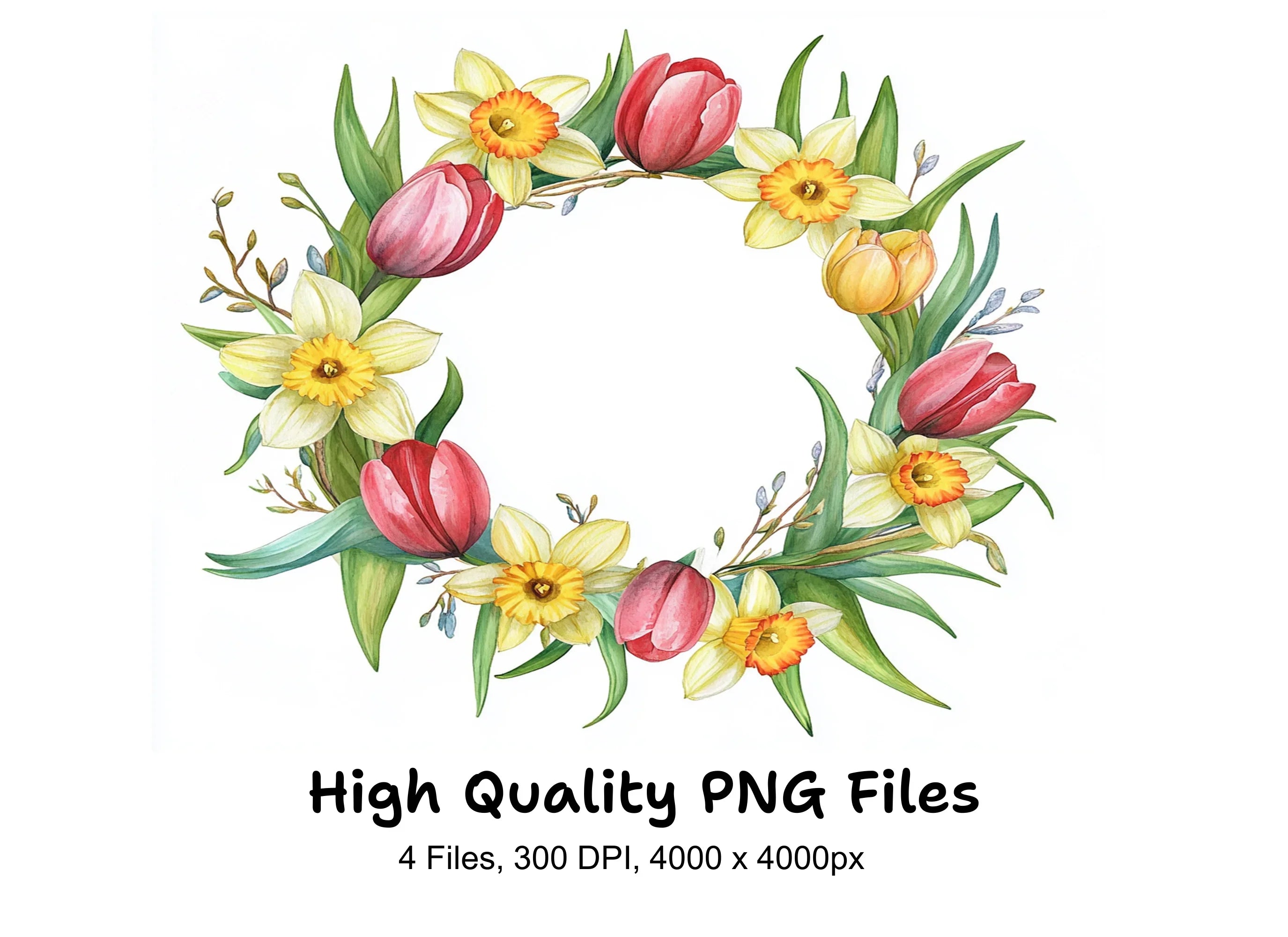 Spring Floral Wreaths Clipart Bundle