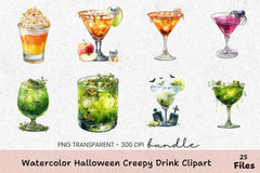 Halloween Creepy Drink Clipart Bundle - CraftNest - Digital Crafting and Art