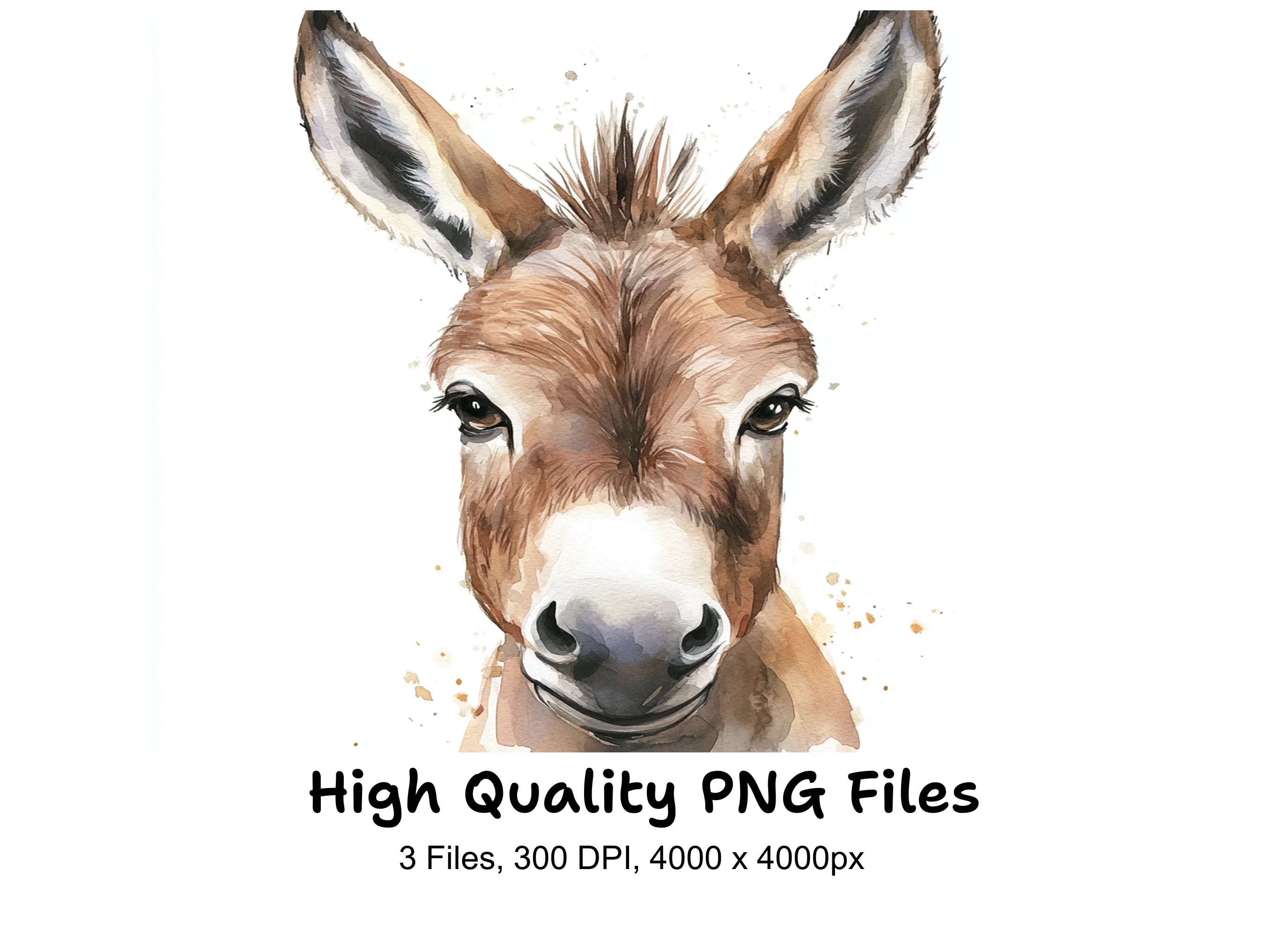Adorable Donkey Faces Clipart Bundle