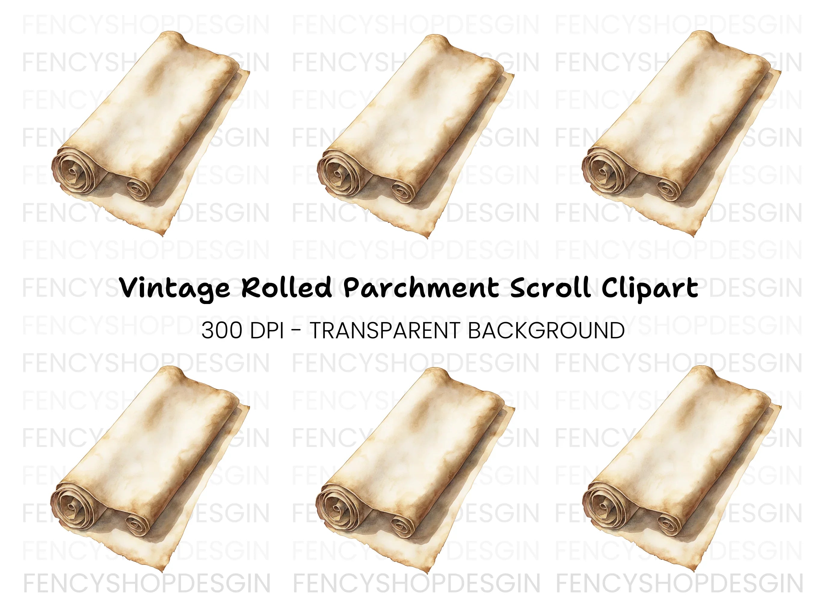 Vintage Scroll Clipart Bundle