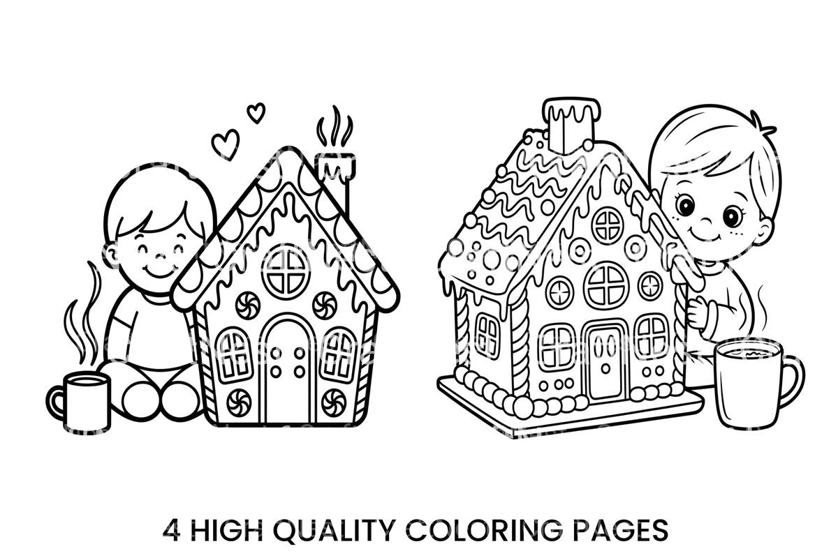 Gingerbread House Cozy Winter Coloring Books