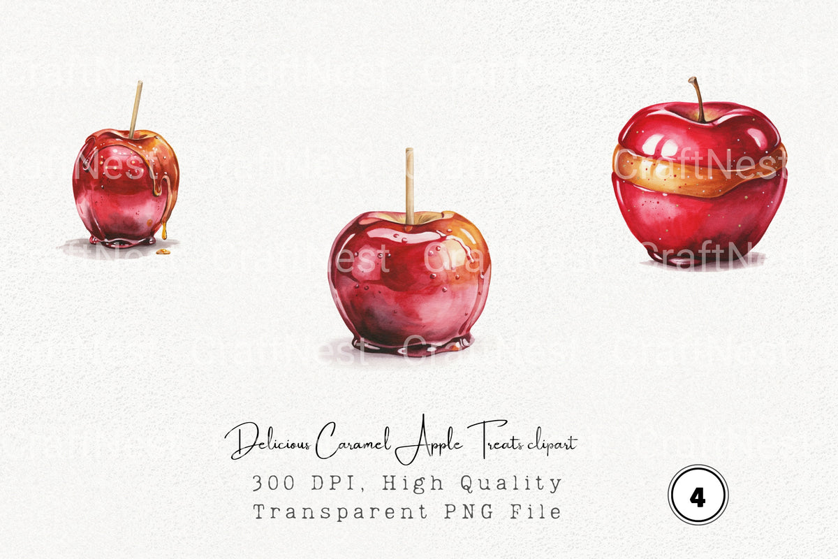 Delicious Caramel Apple Treats Clipart Bundle