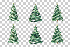 Ribbon Spiral Christmas Tree Clipart Bundle - CraftNest - Digital Crafting and Art