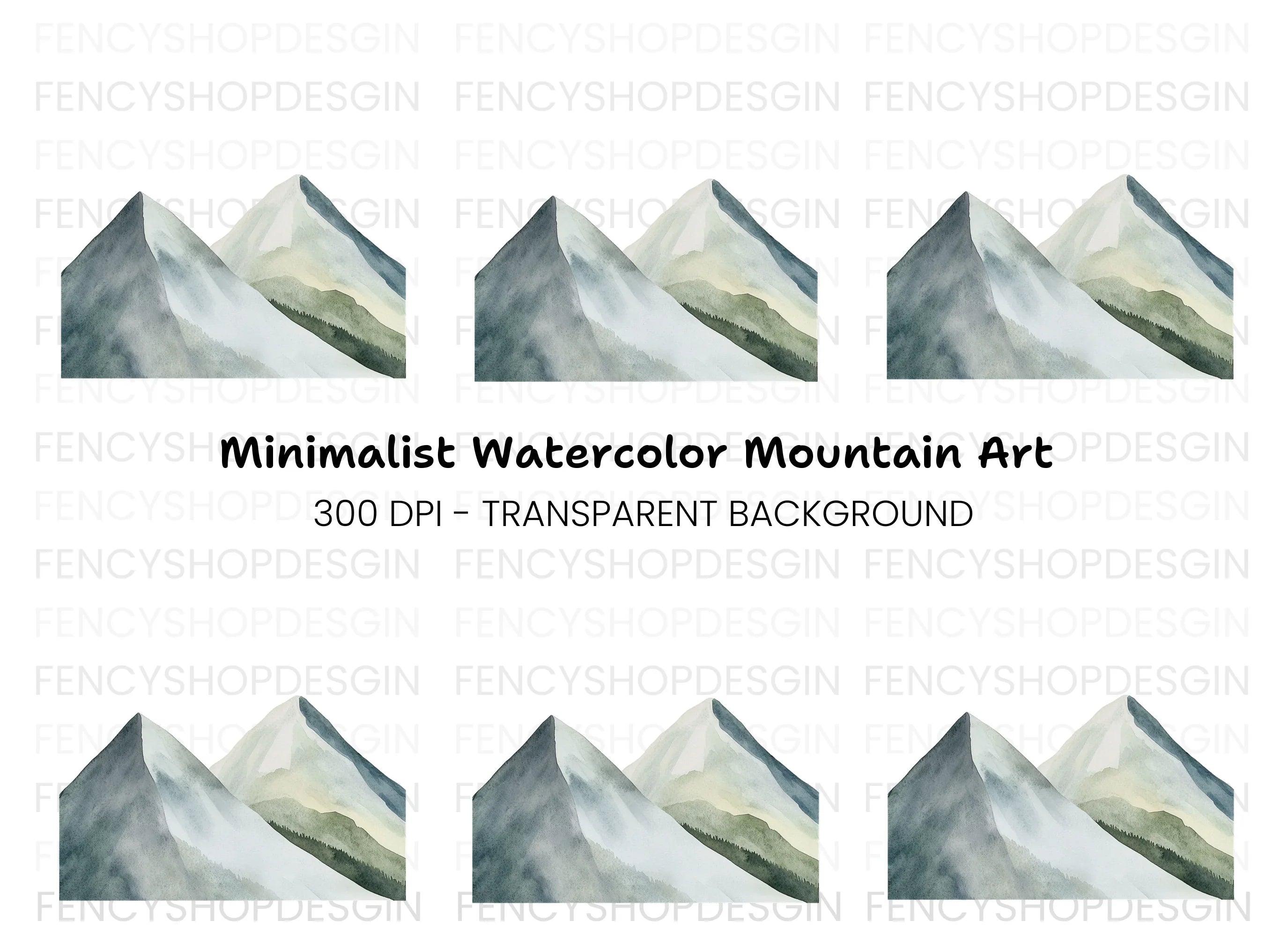 Mountain Landscape Clipart Bundle