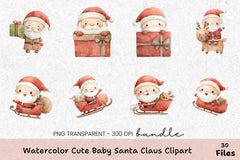Cute Baby Santa Claus Clipart Bundle - CraftNest - Digital Crafting and Art