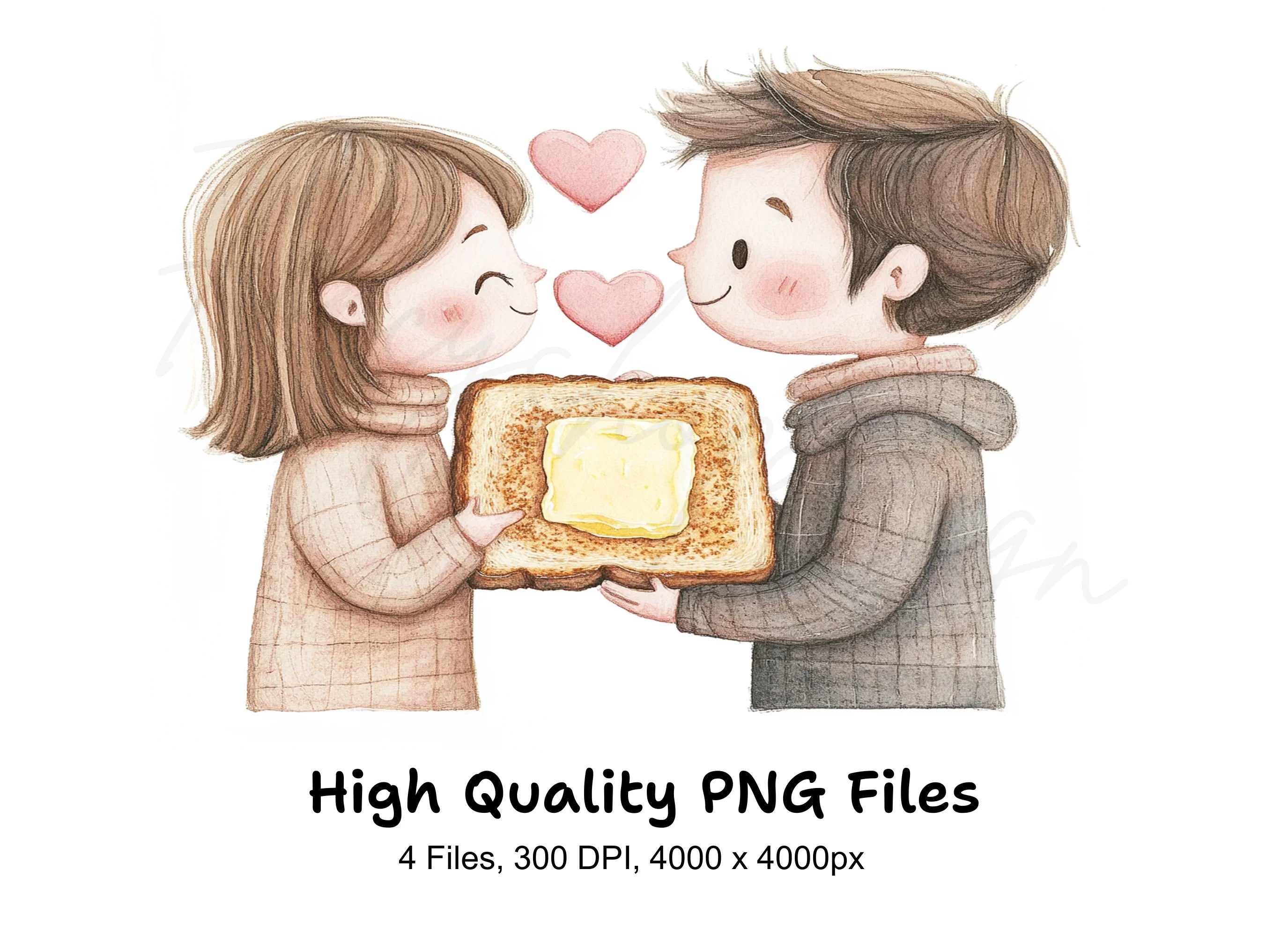 Cute Couple Toast Love Clipart Bundle