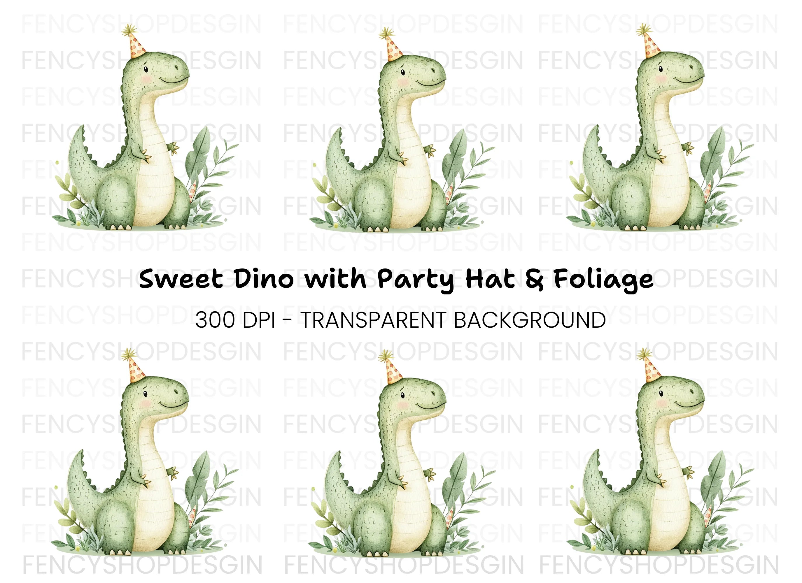 Cute Dinosaur Birthday Party Clipart Bundle