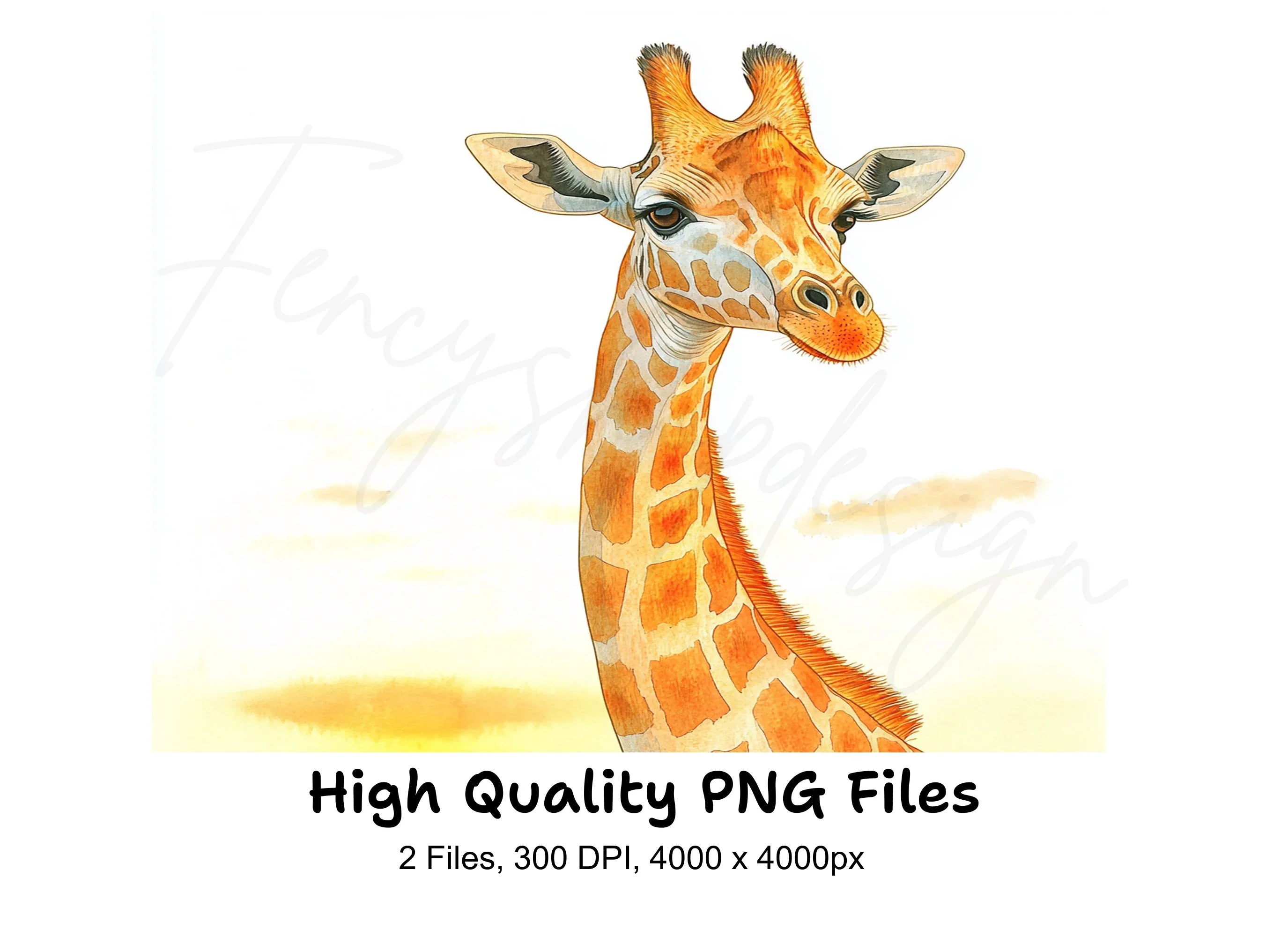 Giraffe Head Clipart Bundle