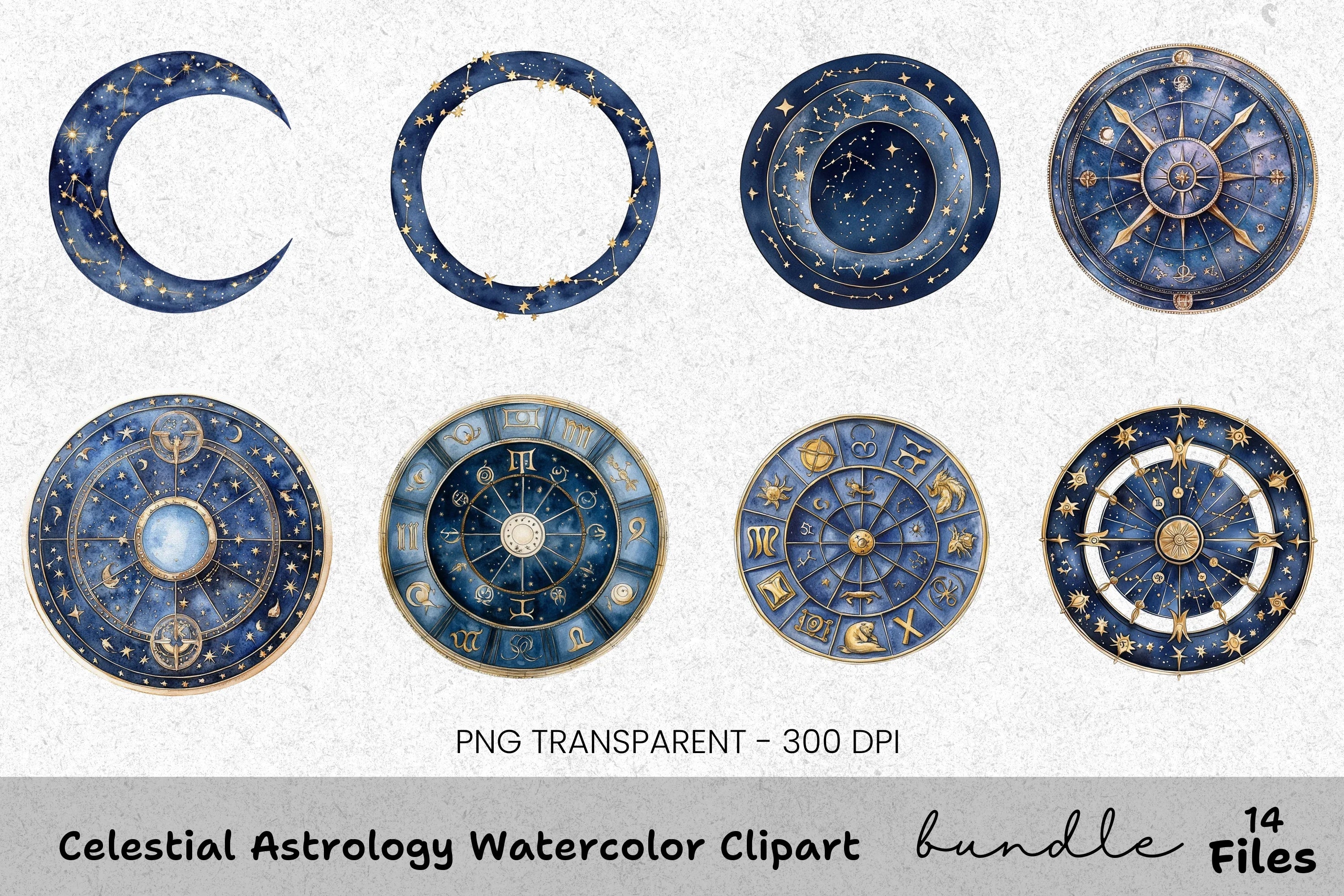 Celestial Astrology Clipart Bundle
