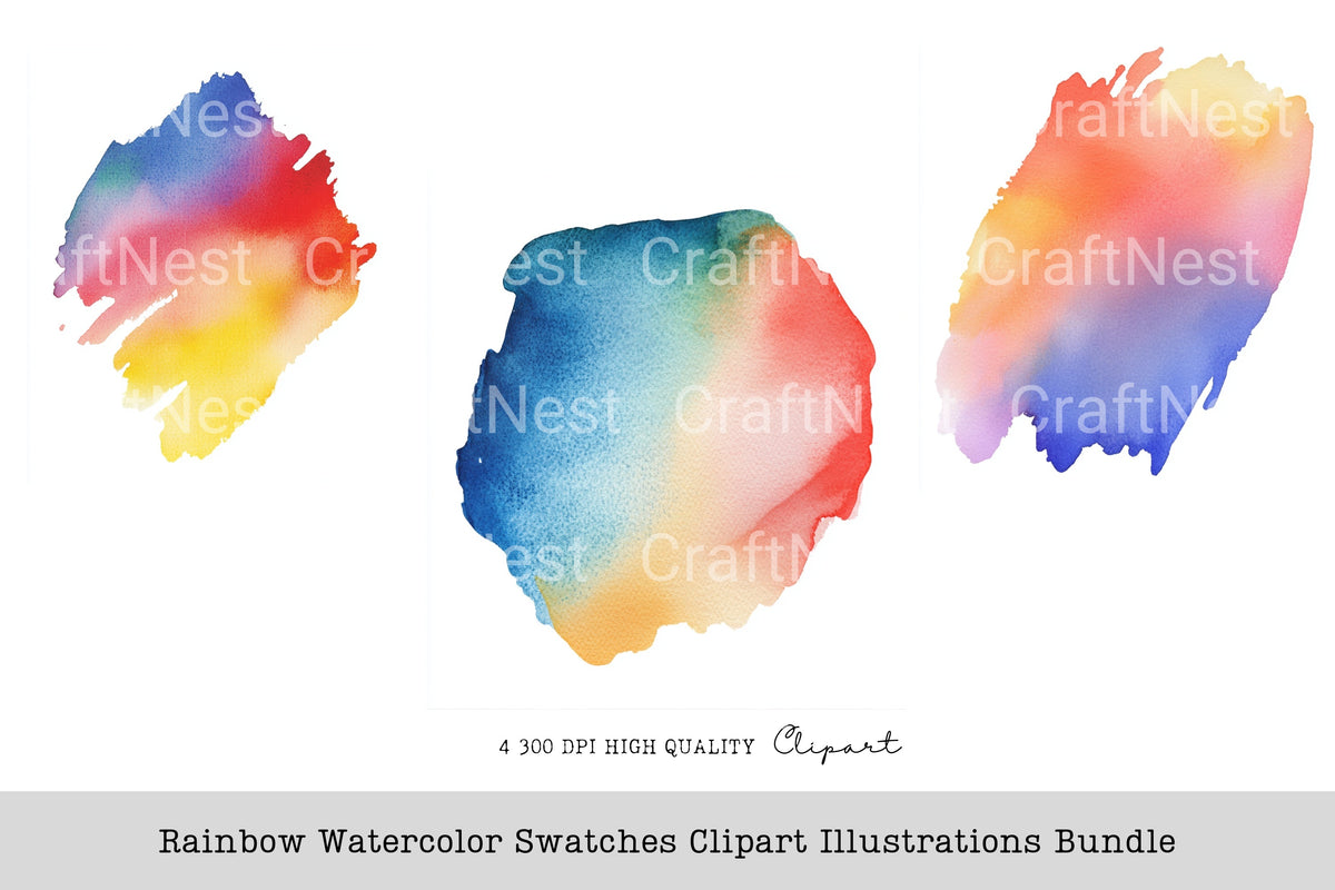 Rainbow Swatches Illustrations Clipart Bundle