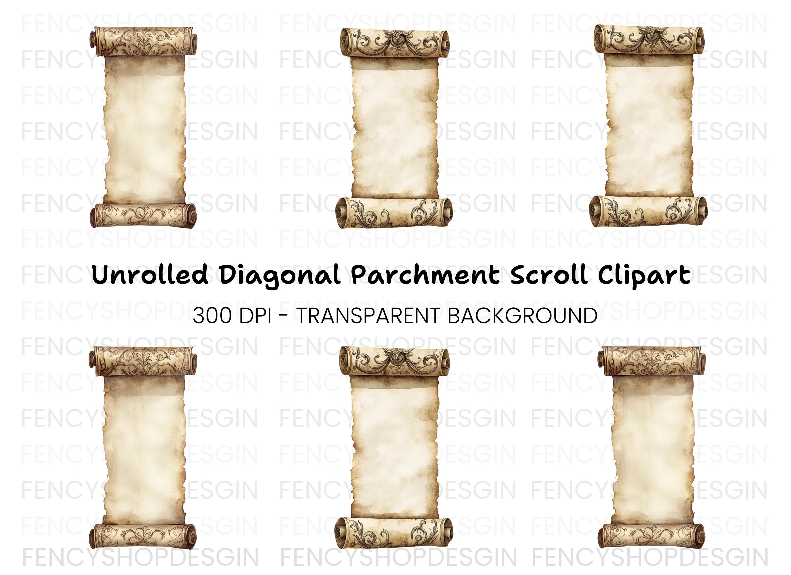 Ornate Scrolls Clipart Bundle