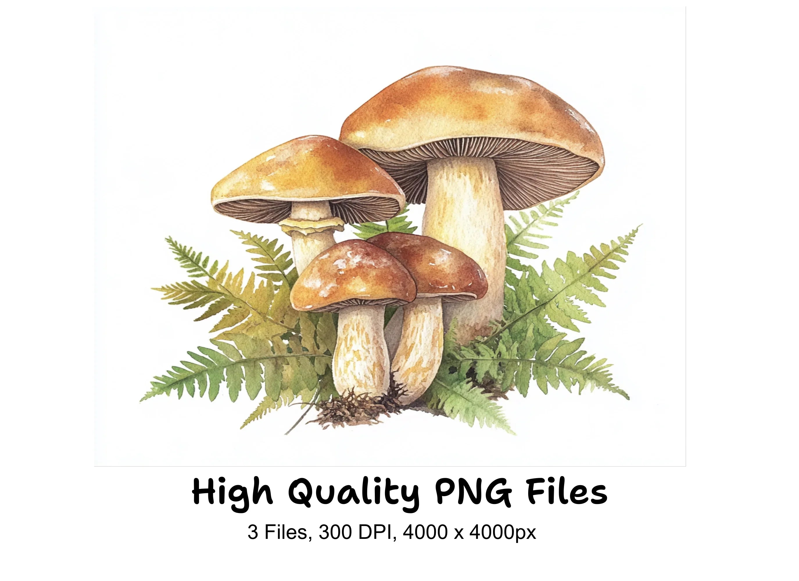 Autumn Forest Mushroom Clipart Bundle