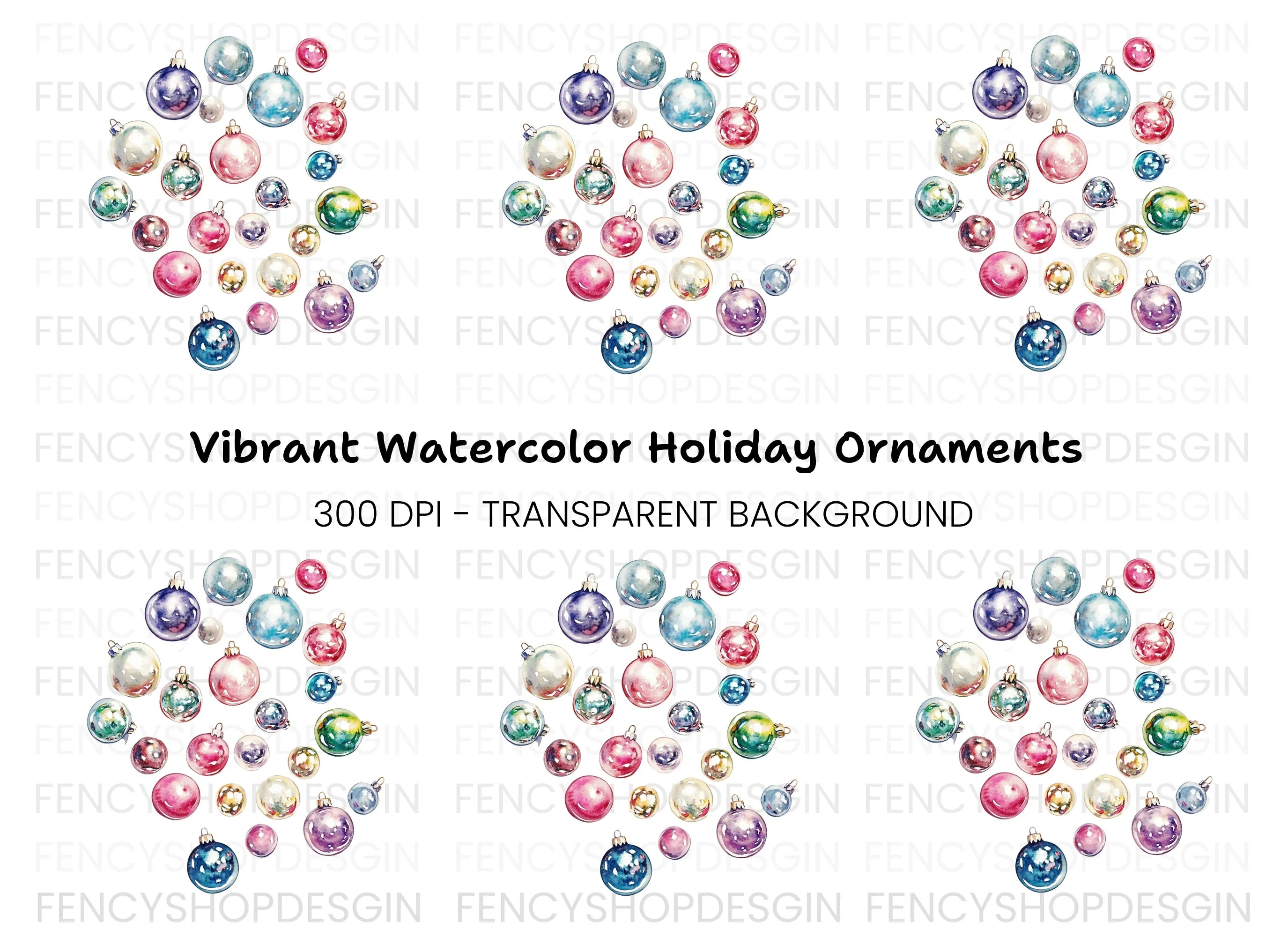 Christmas Ornaments Clipart Bundle