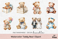 Teddy Bear Clipart Bundle Collection - CraftNest - Digital Crafting and Art