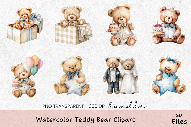 Teddy Bear Clipart Bundle Collection - CraftNest - Digital Crafting and Art
