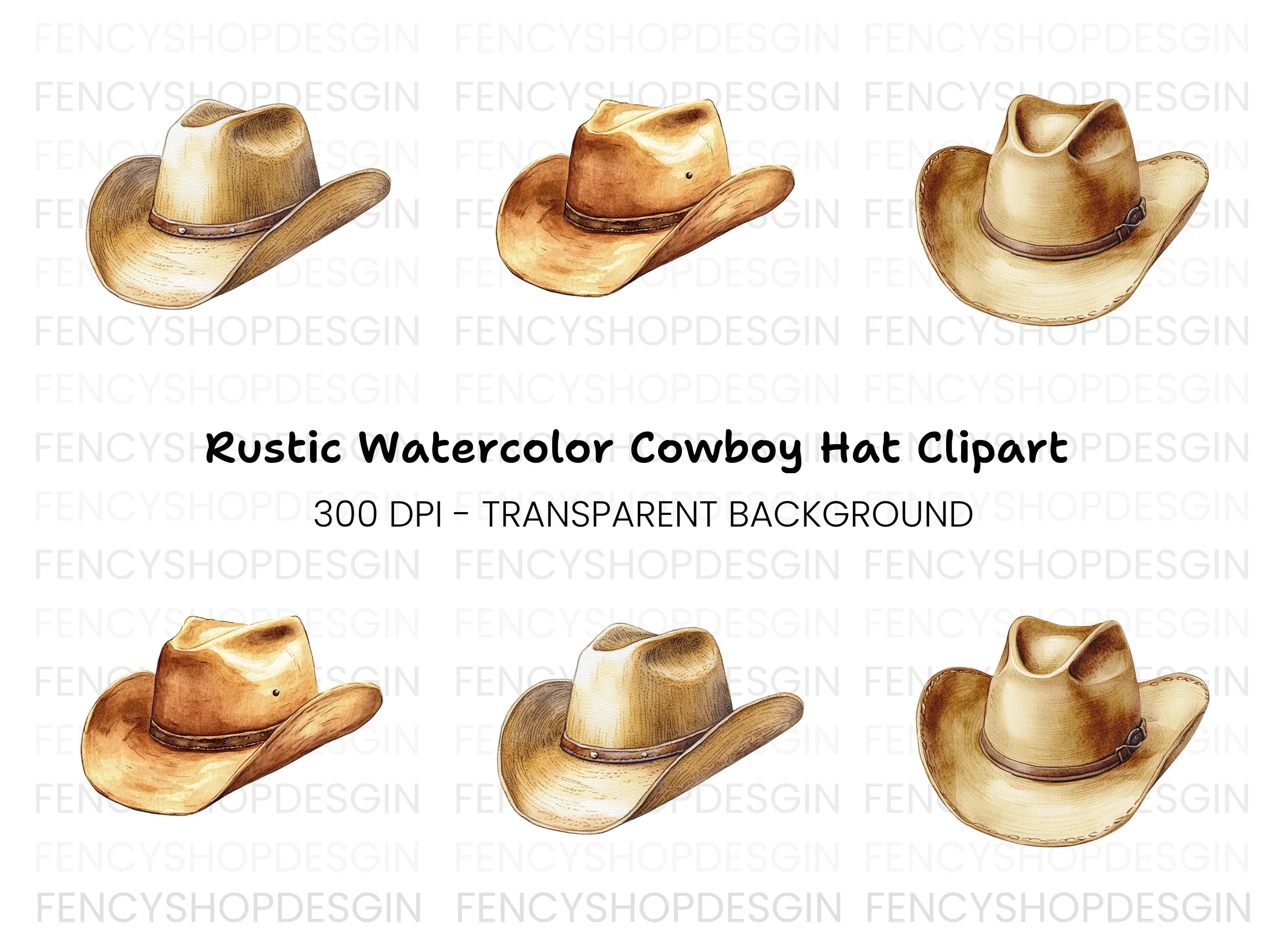 Cowboy Hat Clipart Bundle
