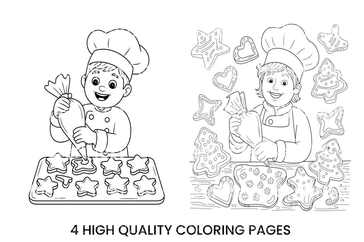 Baking Cookiesfor Kids Coloring Books