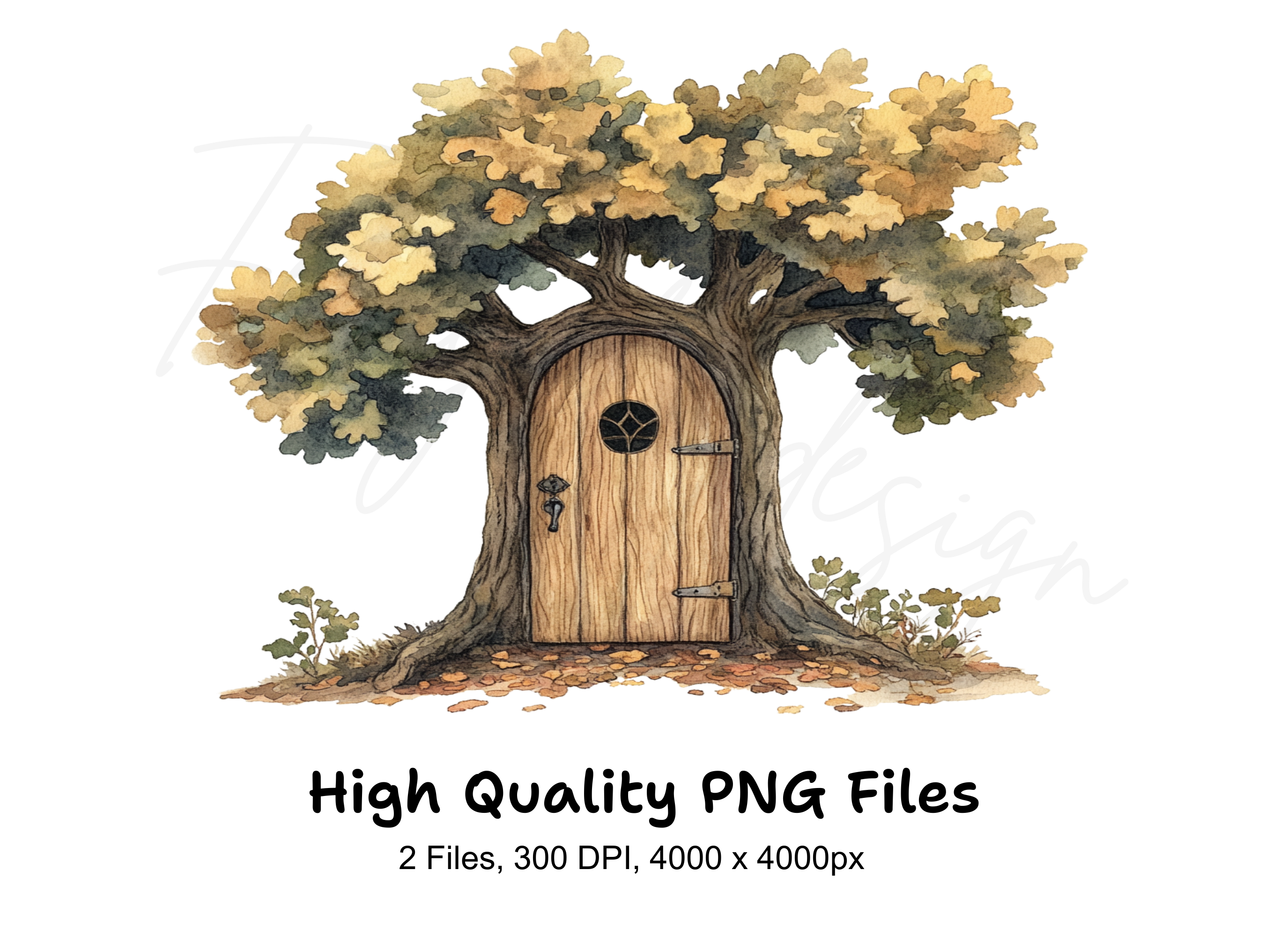 Fantasy Tree Doors Clipart Bundle