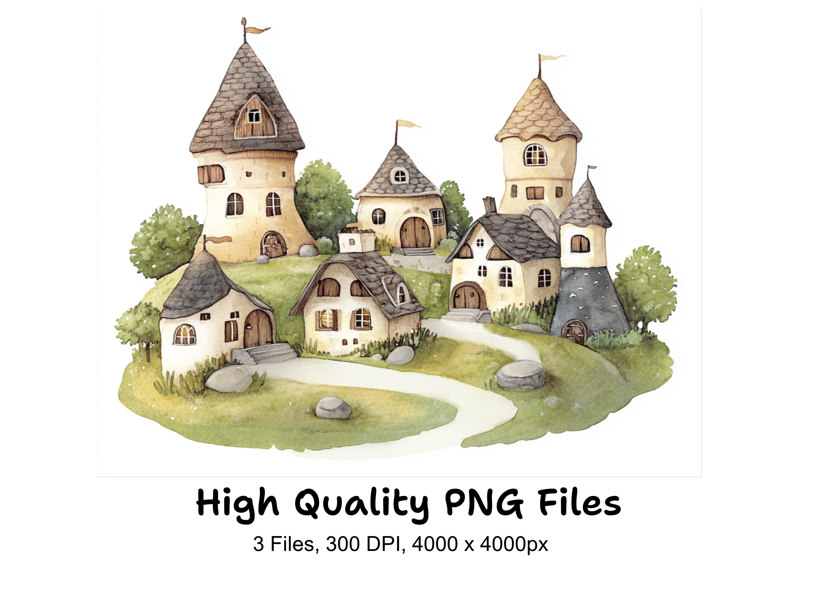 Fantasy Village Clipart Bundle