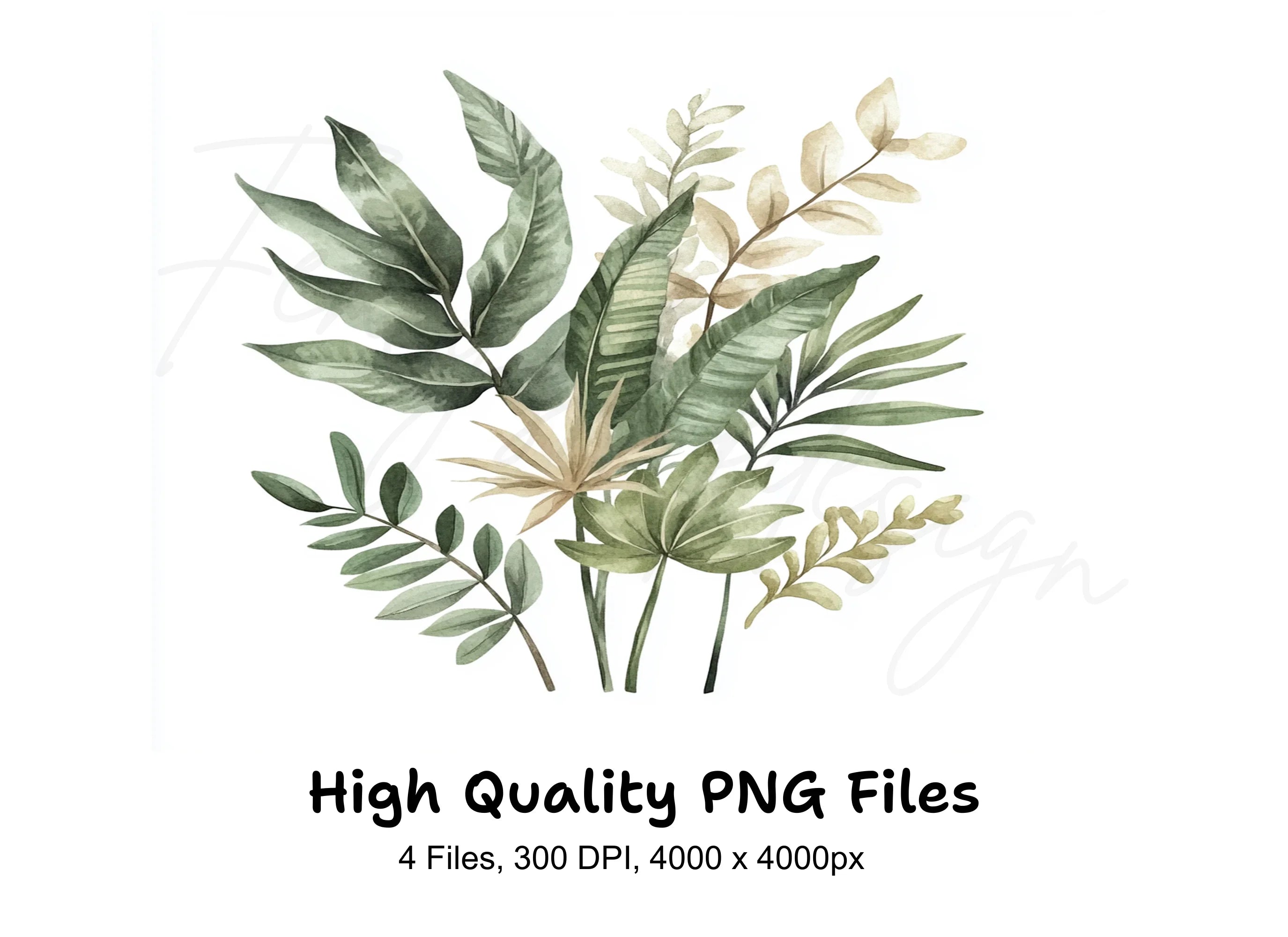Tropical Leaves Clipart Bundle
