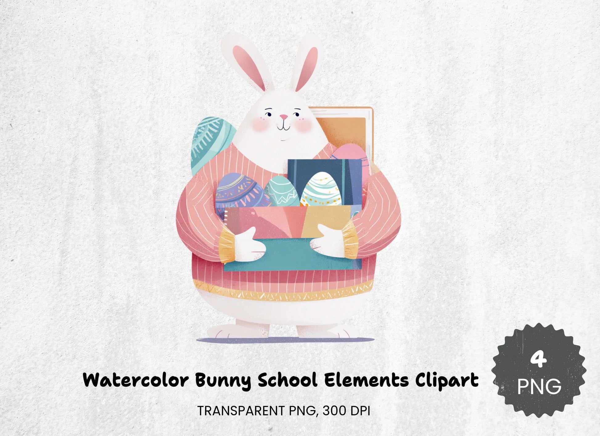 Bunny School Elements Clipart Bundle - CraftNest - Digital Crafting and Art