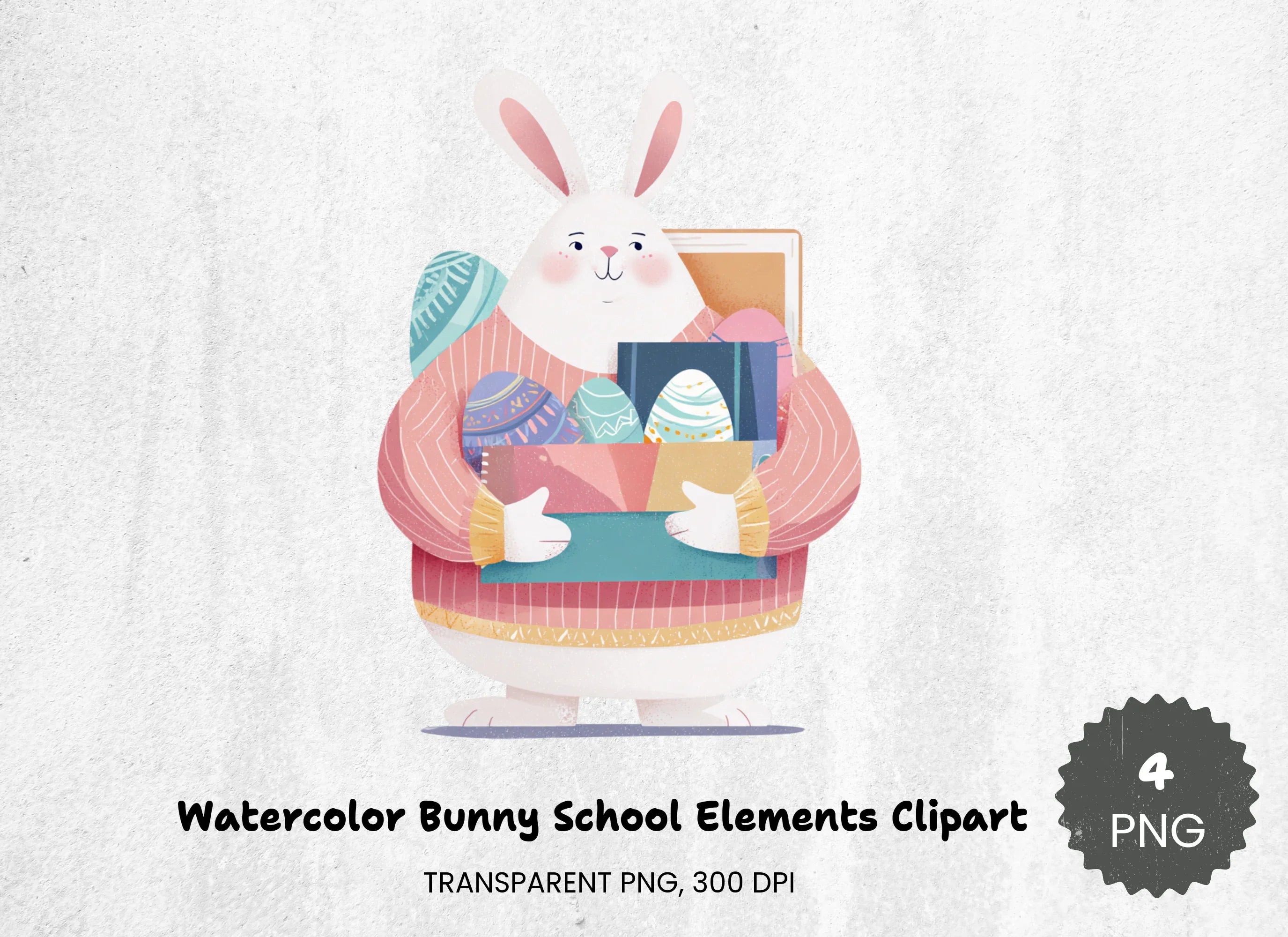 Bunny School Elements Clipart Bundle - CraftNest - Digital Crafting and Art