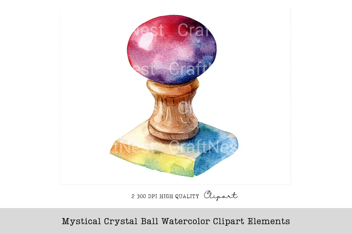 Mystical Crystal Ball Elements Clipart Bundle