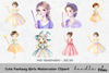 Cute Fantasy Girls Clipart Bundle