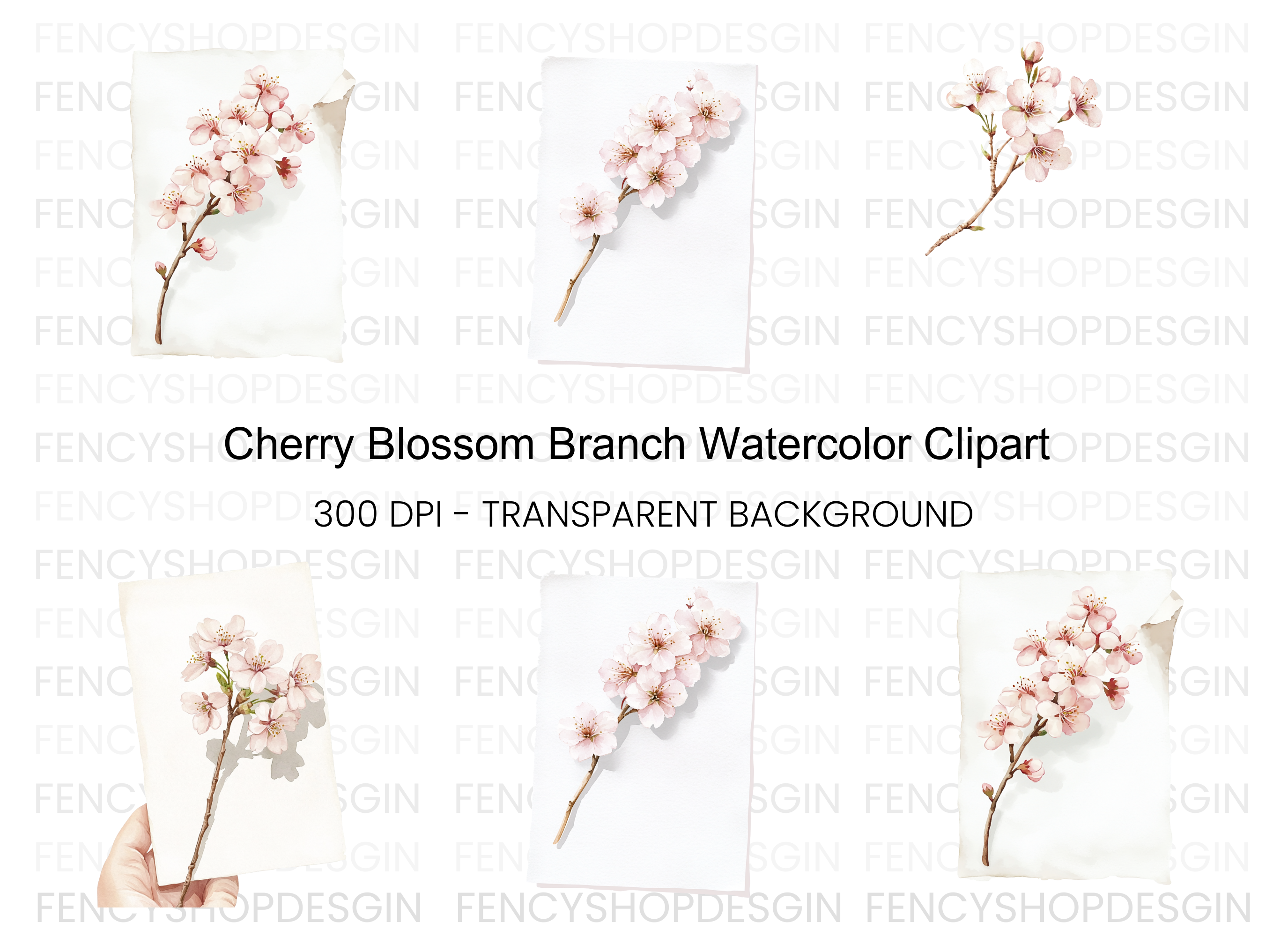 Delicate Cherry Blossom Clipart Bundle