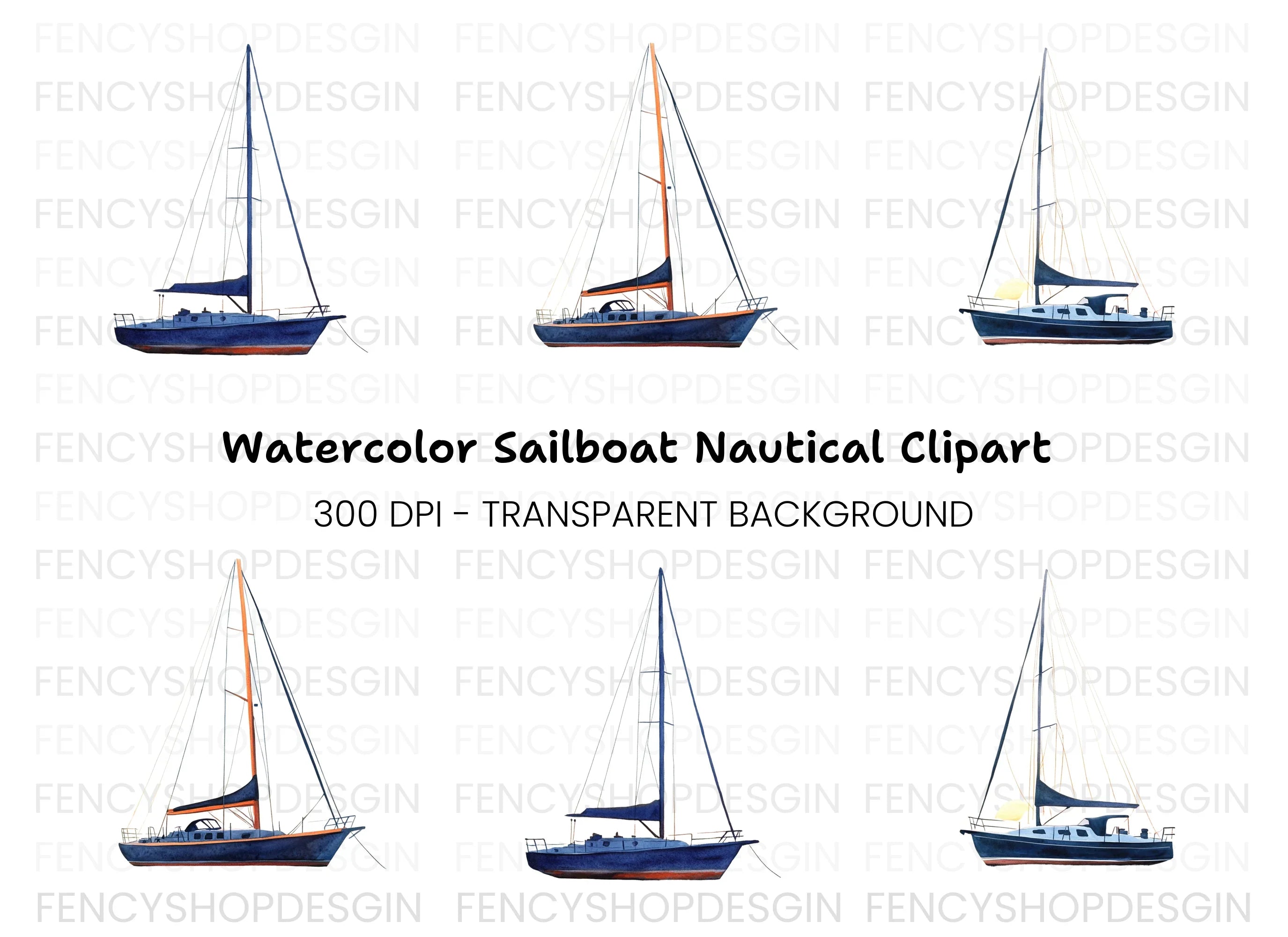 Sailboats Clipart Bundle